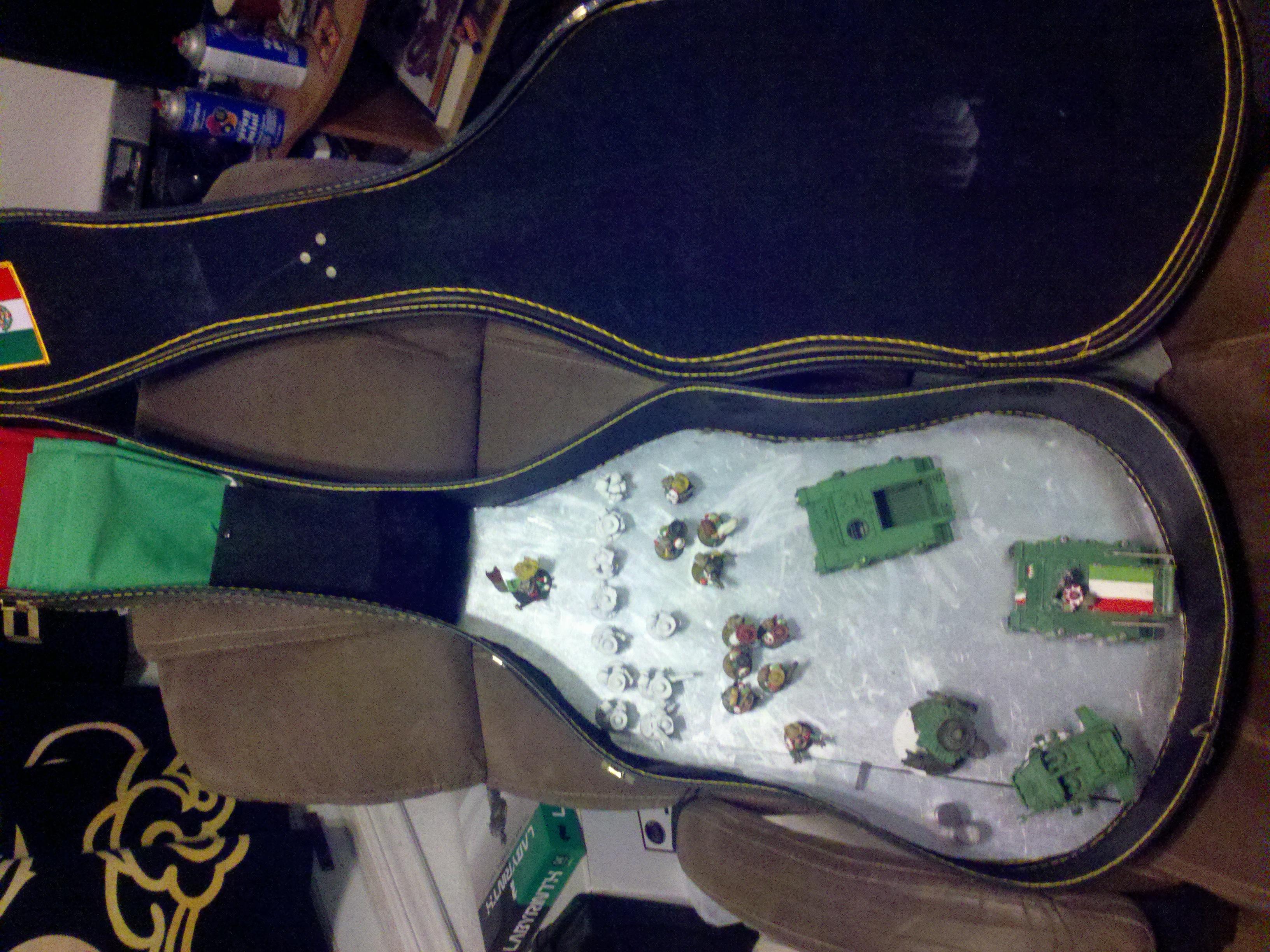 The guitar case in its early stages