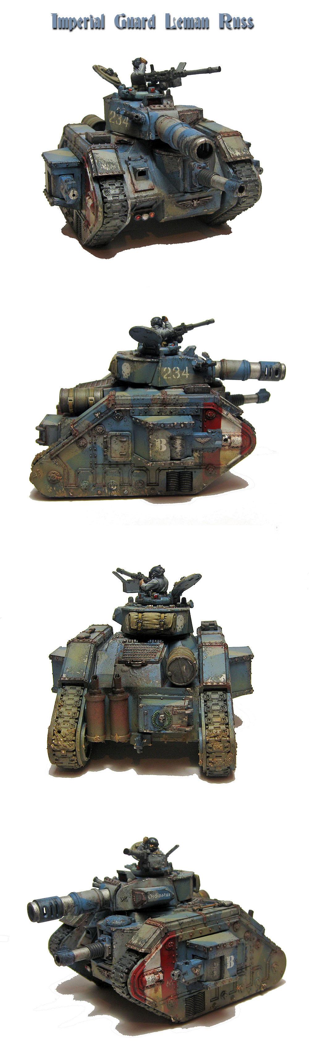 Blue Camo, Leman Russ, Tank, Weathered