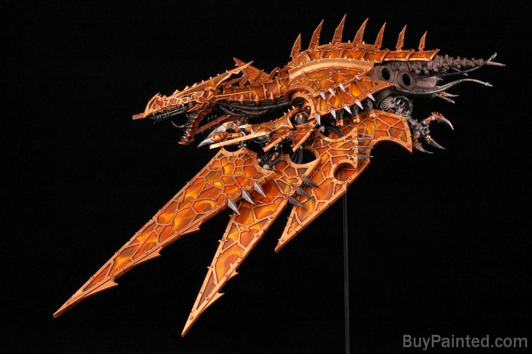 Chaos Space Marines, Flames, Flyer, Heldrake, Oranges