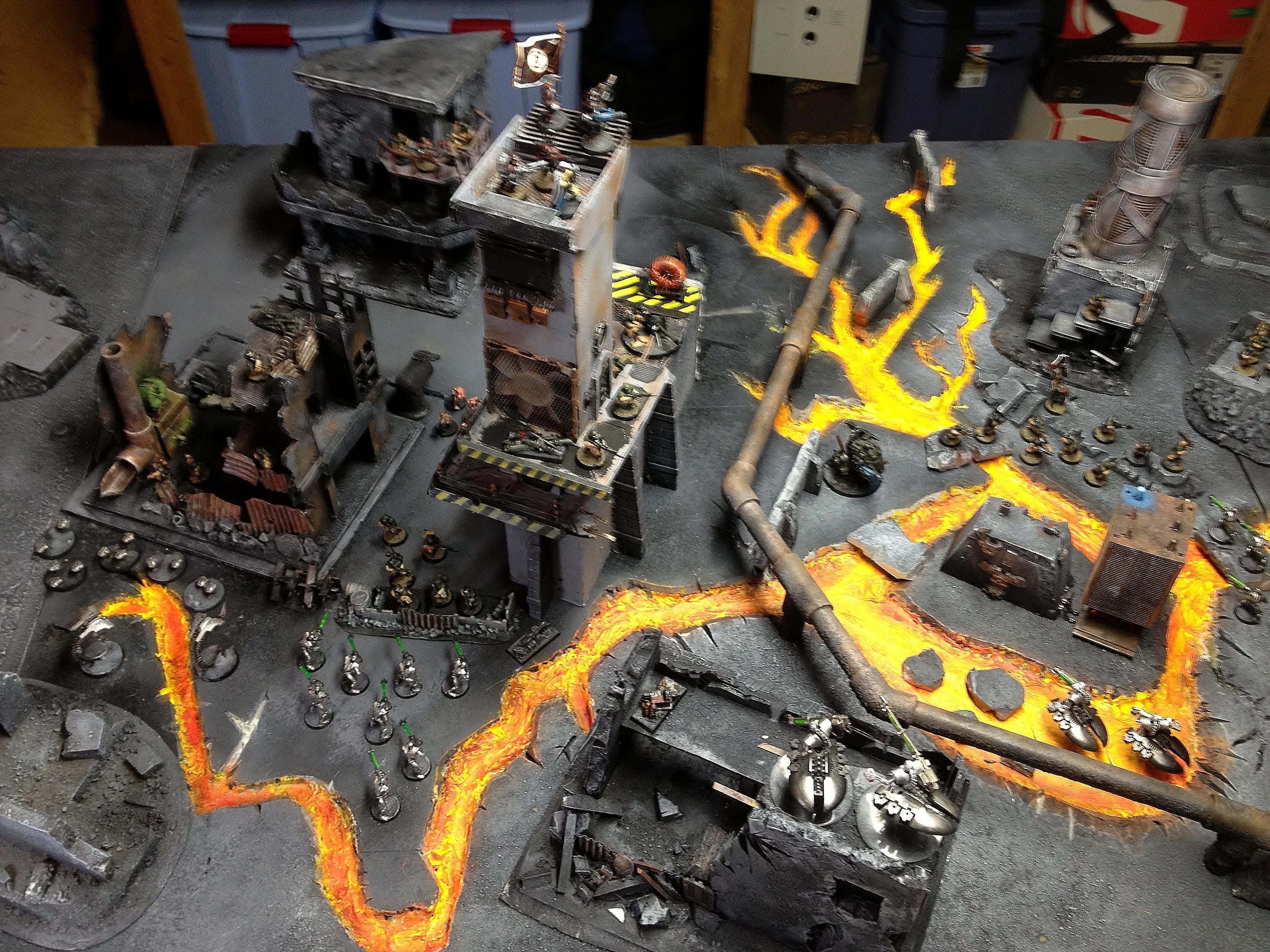 Barricade, Board, Buildings, Bunker, Cities Of Death, City, Imperial Guard, Lava, Necrons, Terrain