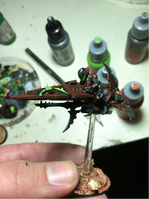 Brown, Dark Eldar, Green, Jetbike, Reaver