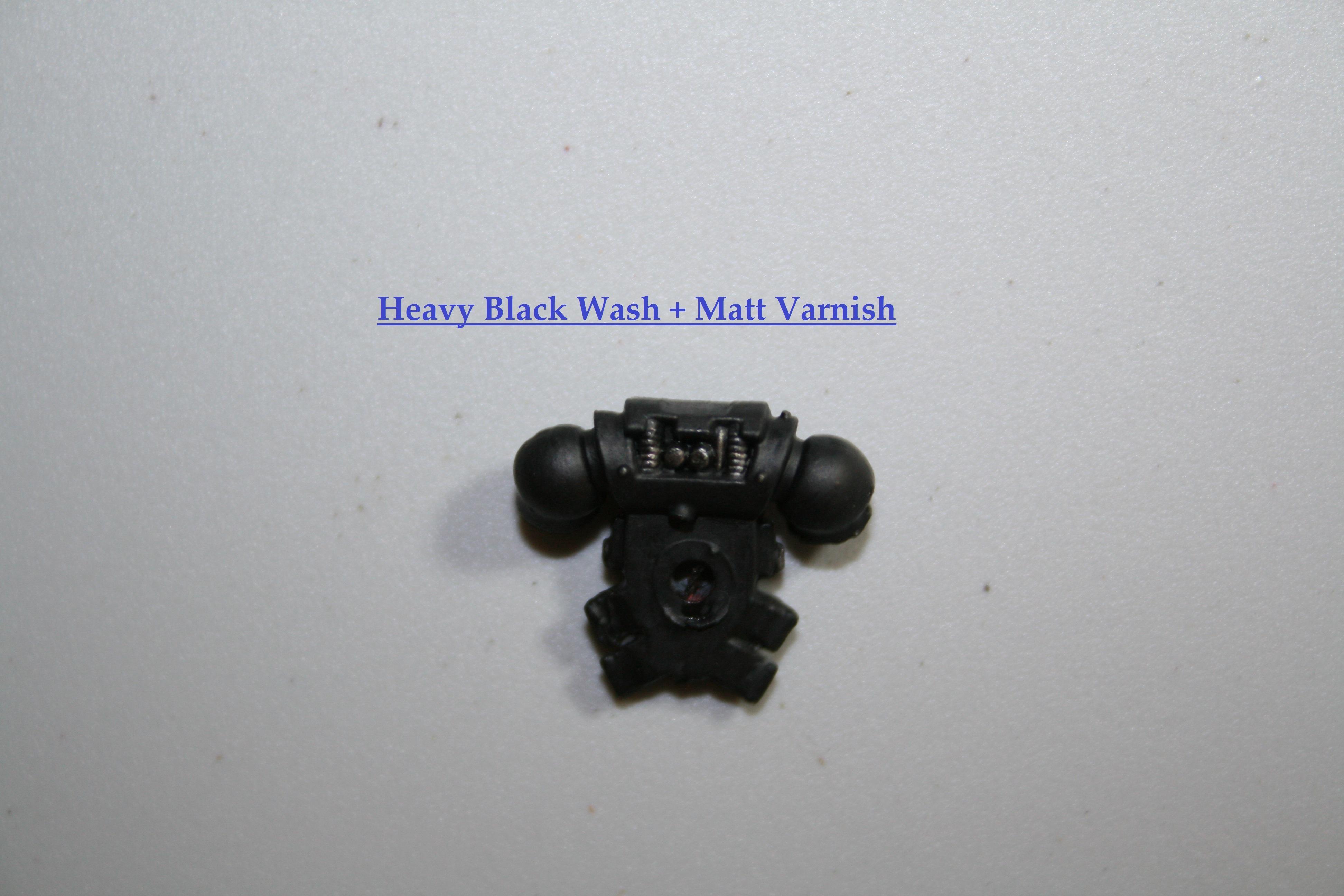 Heavy Body Black Wash + Matt Varnish Back