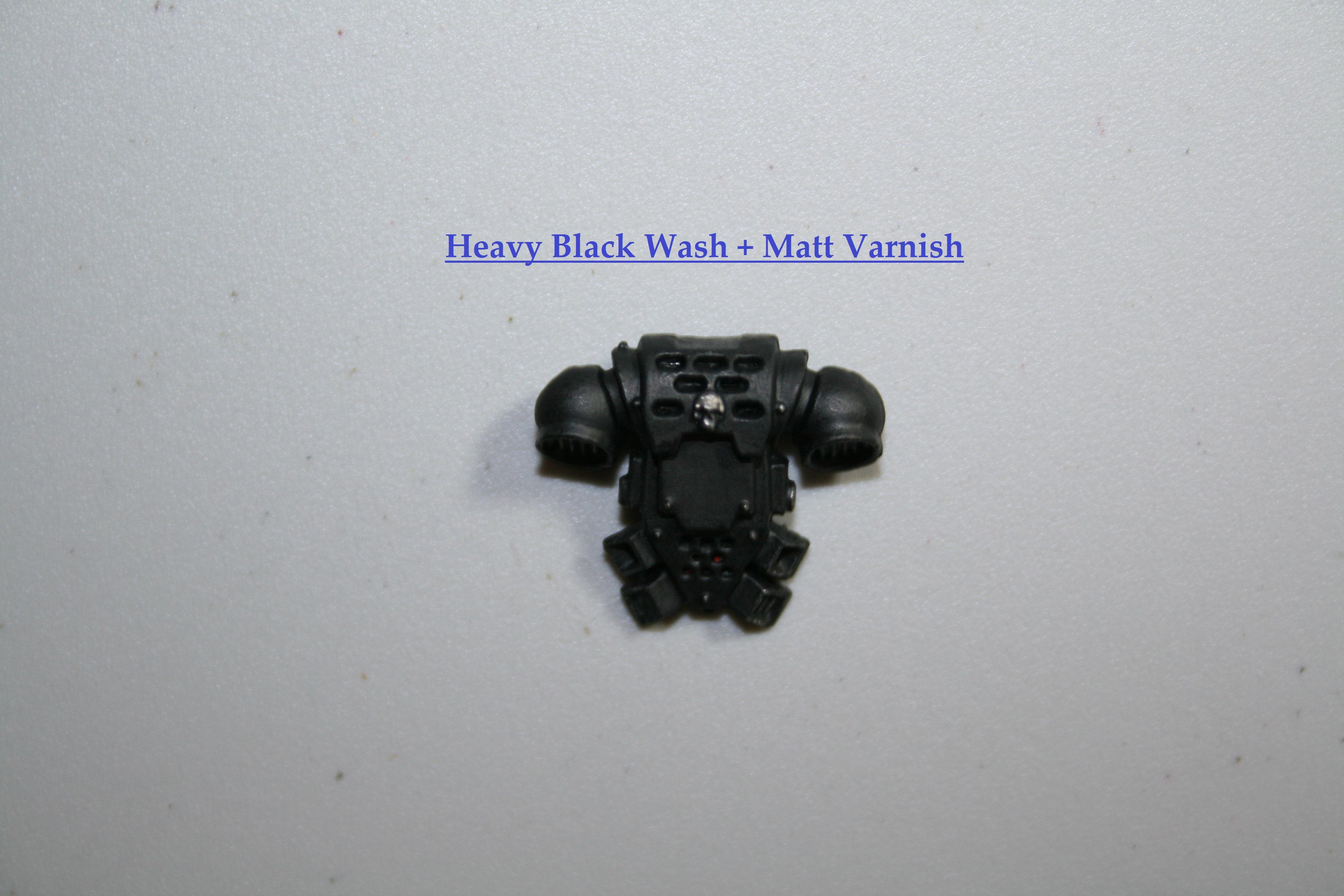 Heavy Body Black Wash + Matt Varnish Front