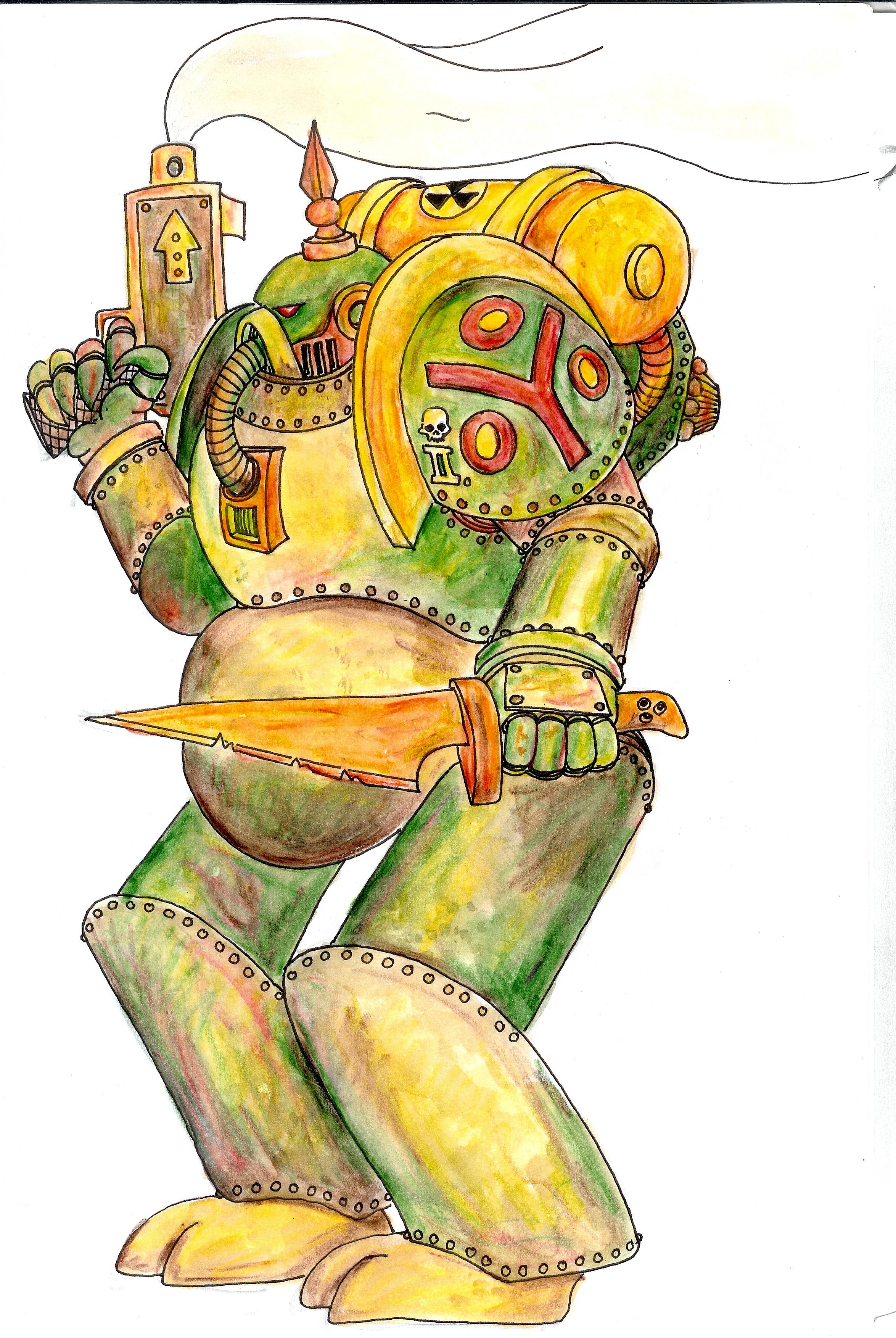 Artwork, Drawing, Mutant, Nurgle, Old, Plague, School, Space Marines, Style