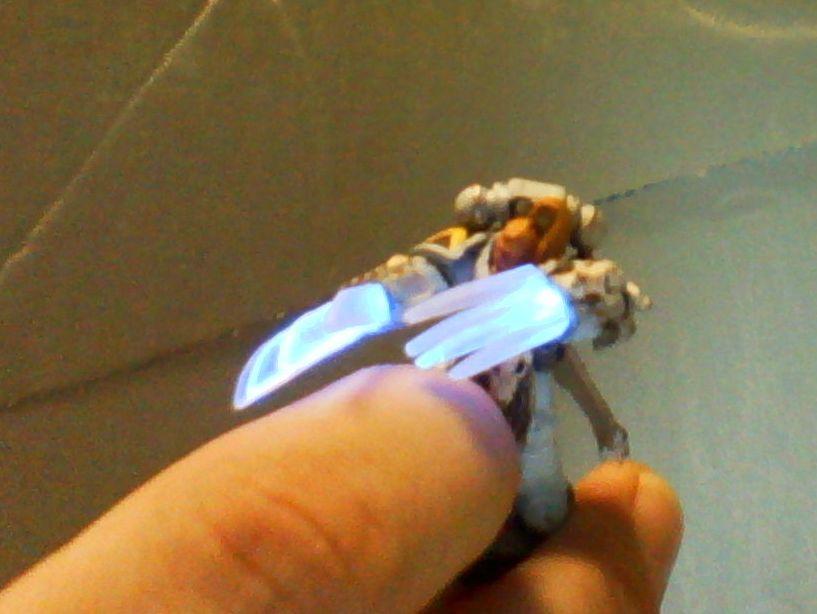 clear acrylic lightning claws backlit with blue leds