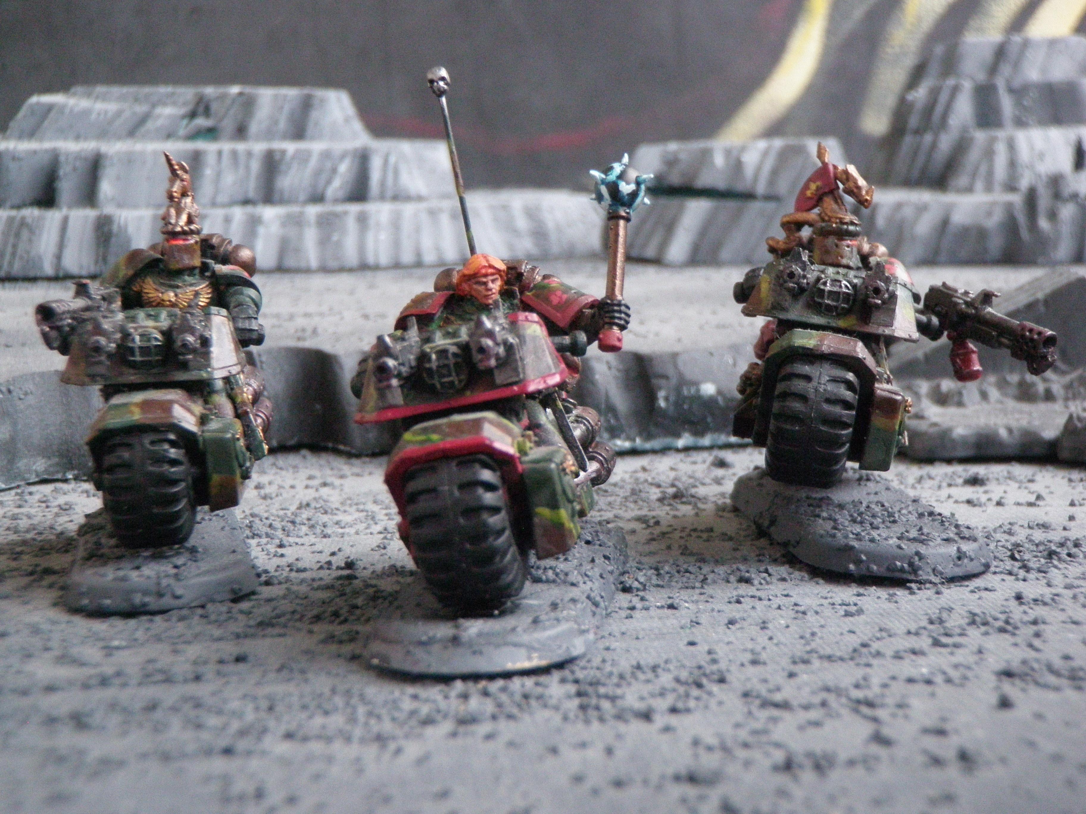 Bike, Camouflage, Flamers, Power Maul, Sergeants, Space Marines
