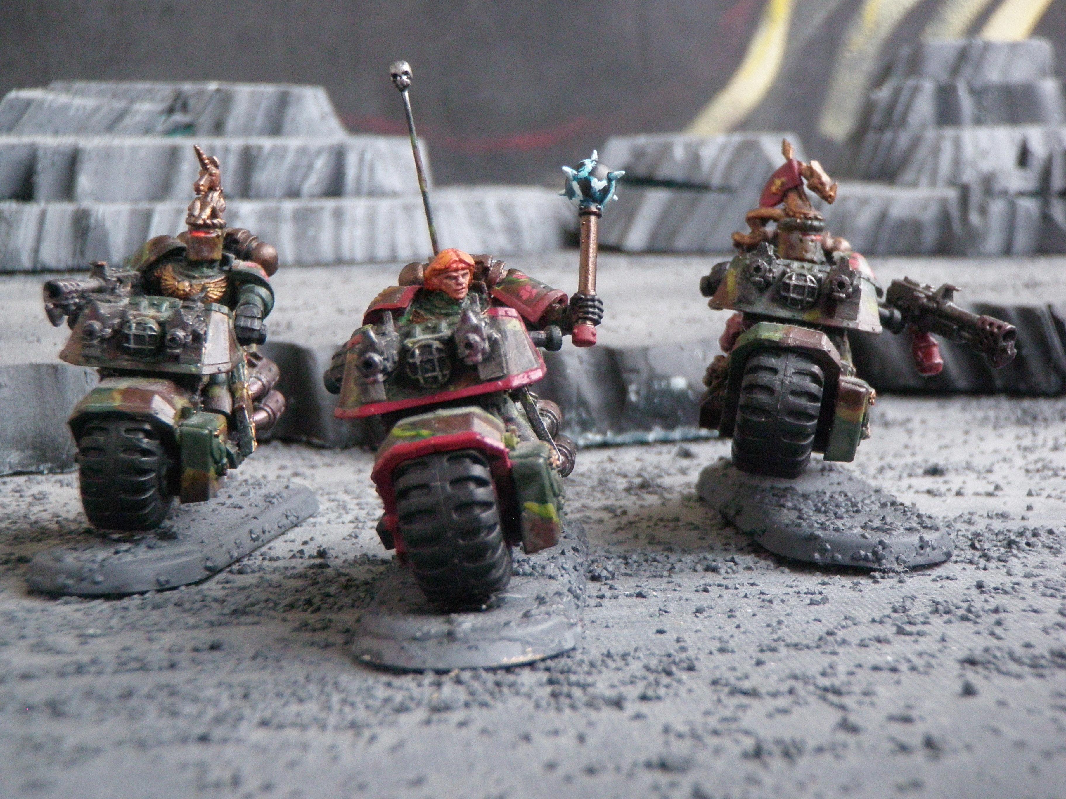 Bike, Camouflage, Flamers, Power Maul, Sergeants, Space Marines