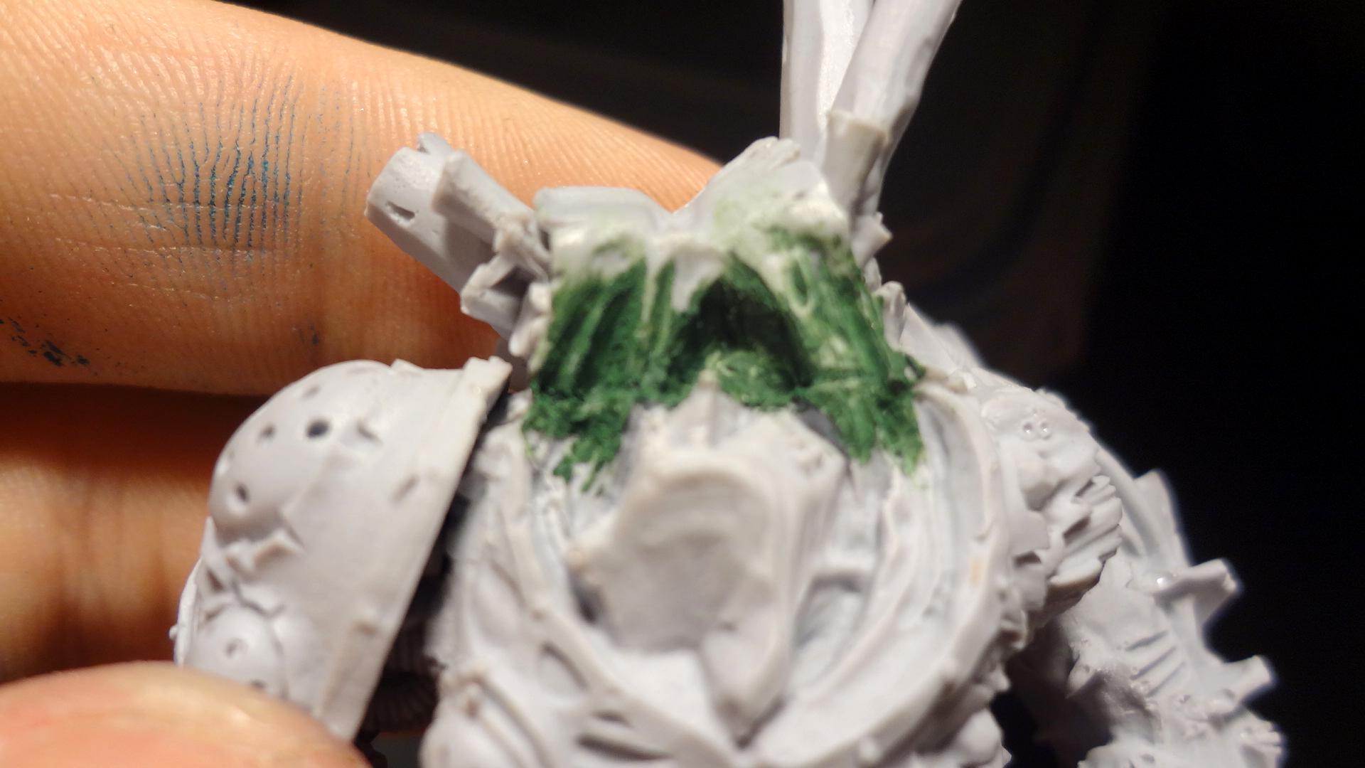 Daemon Prince WIP - Greenstuff closeup