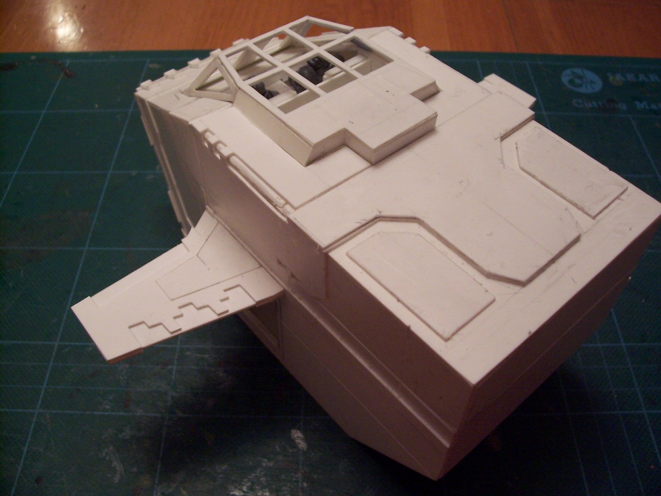 Gunship, Plasticard. Scratchbuild, Thunderhawk, Work In Progress