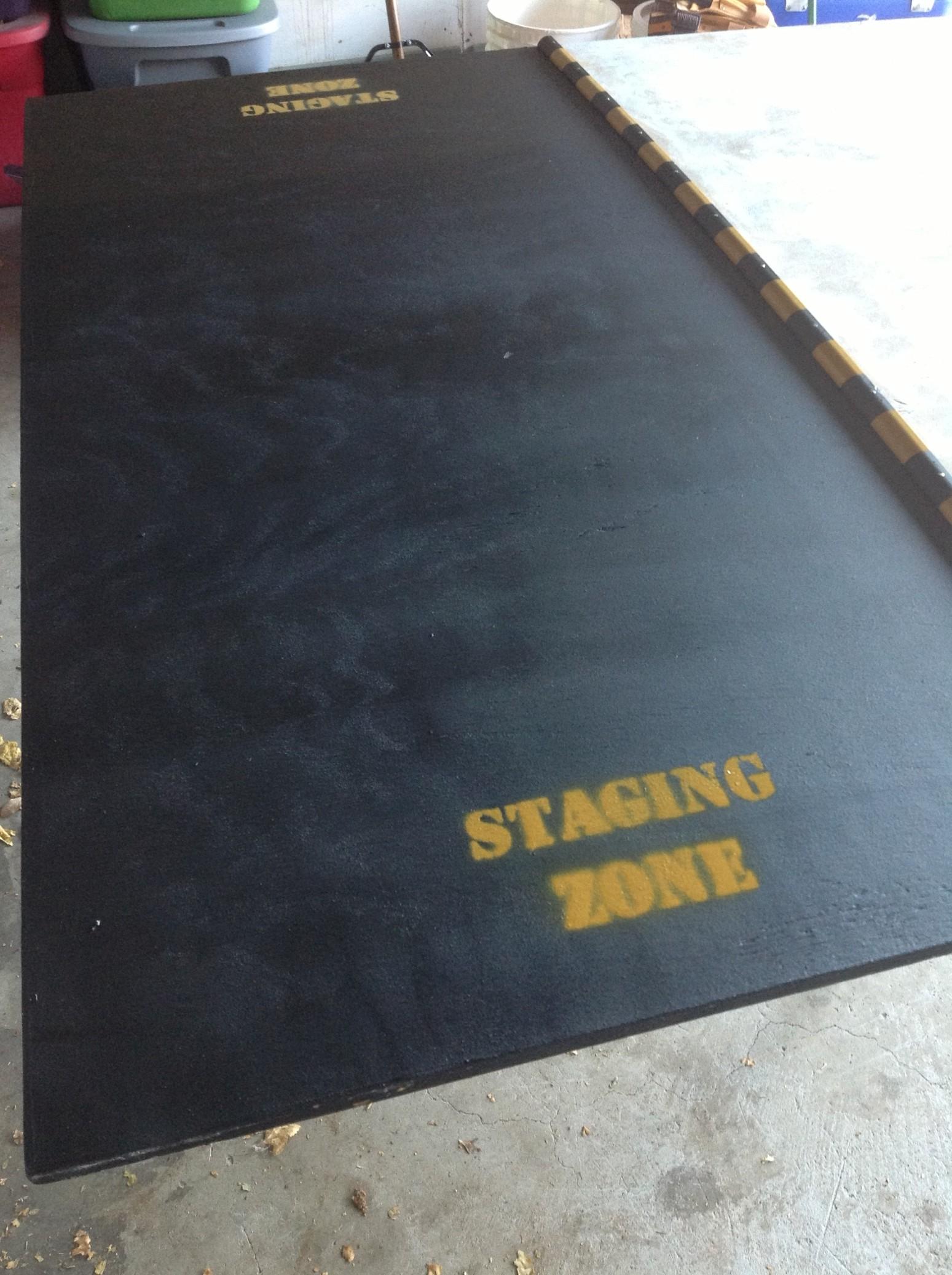 2' by 4' staging zone for friendly and enemy forces