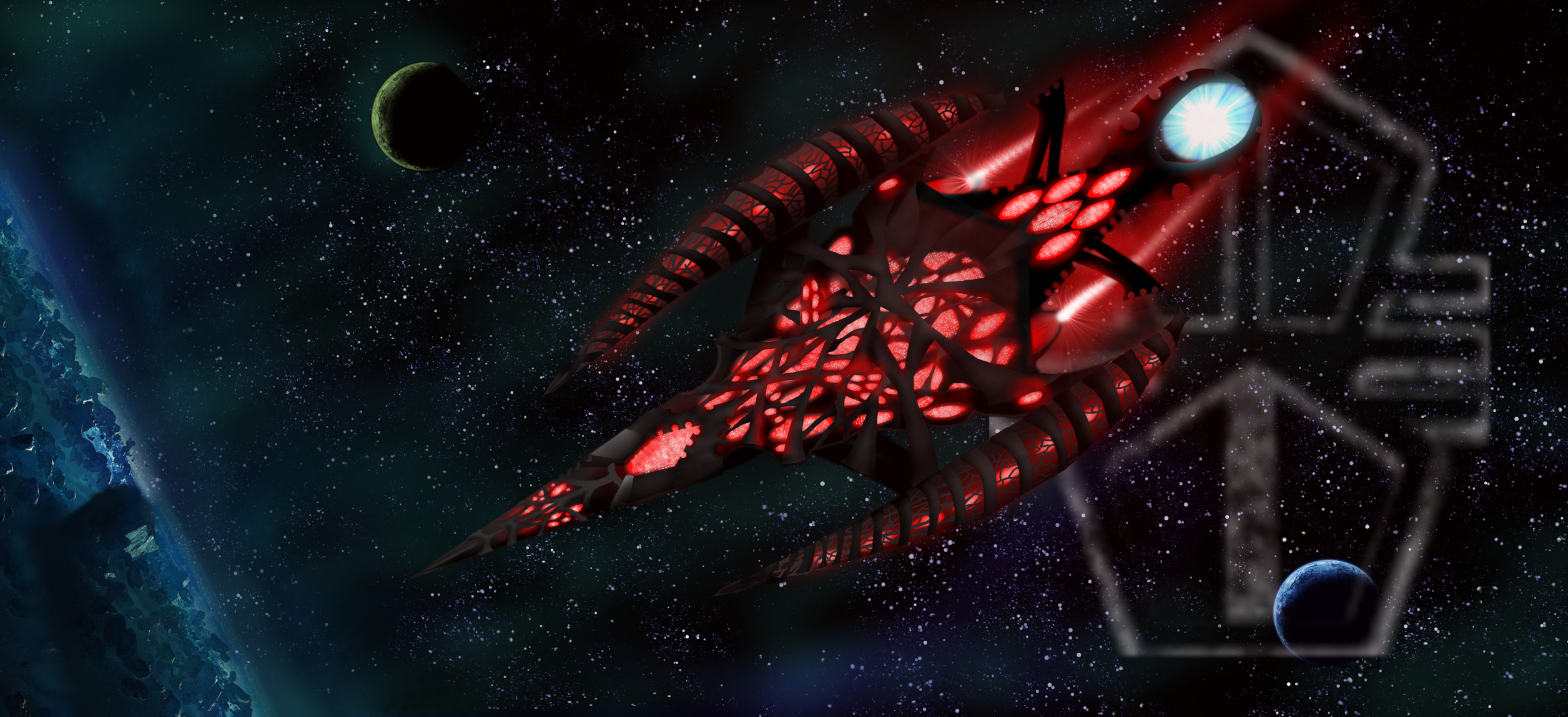 Craftworld, Eldar, Fanart, Ship