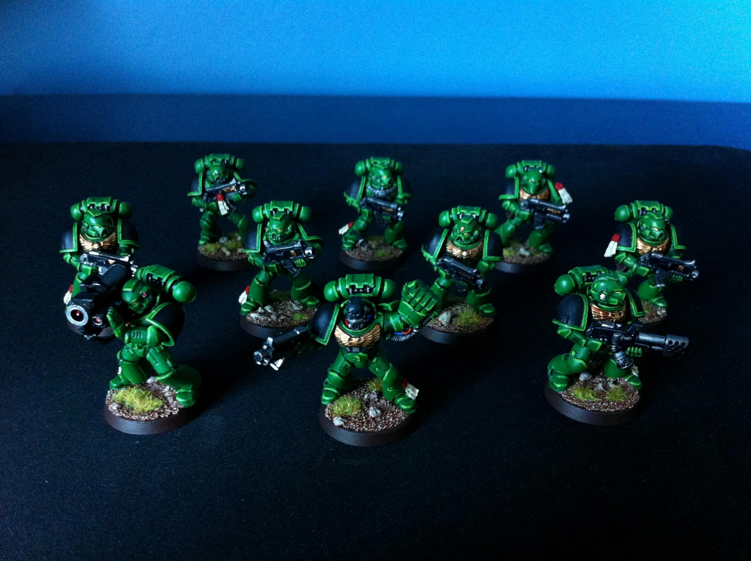 Green, Salamander, Salamanders, Space Marines, Tactical Squad