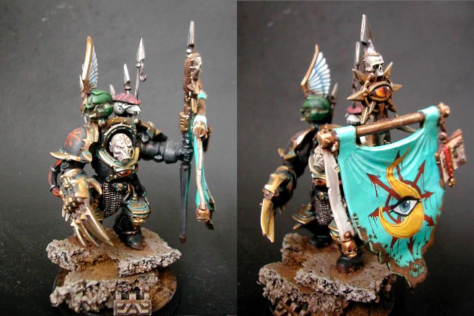Chaos Space Marines, Hereticus Astartes, Icon Bearer, Lightning Claw, Terminator Armor, Tzeentch