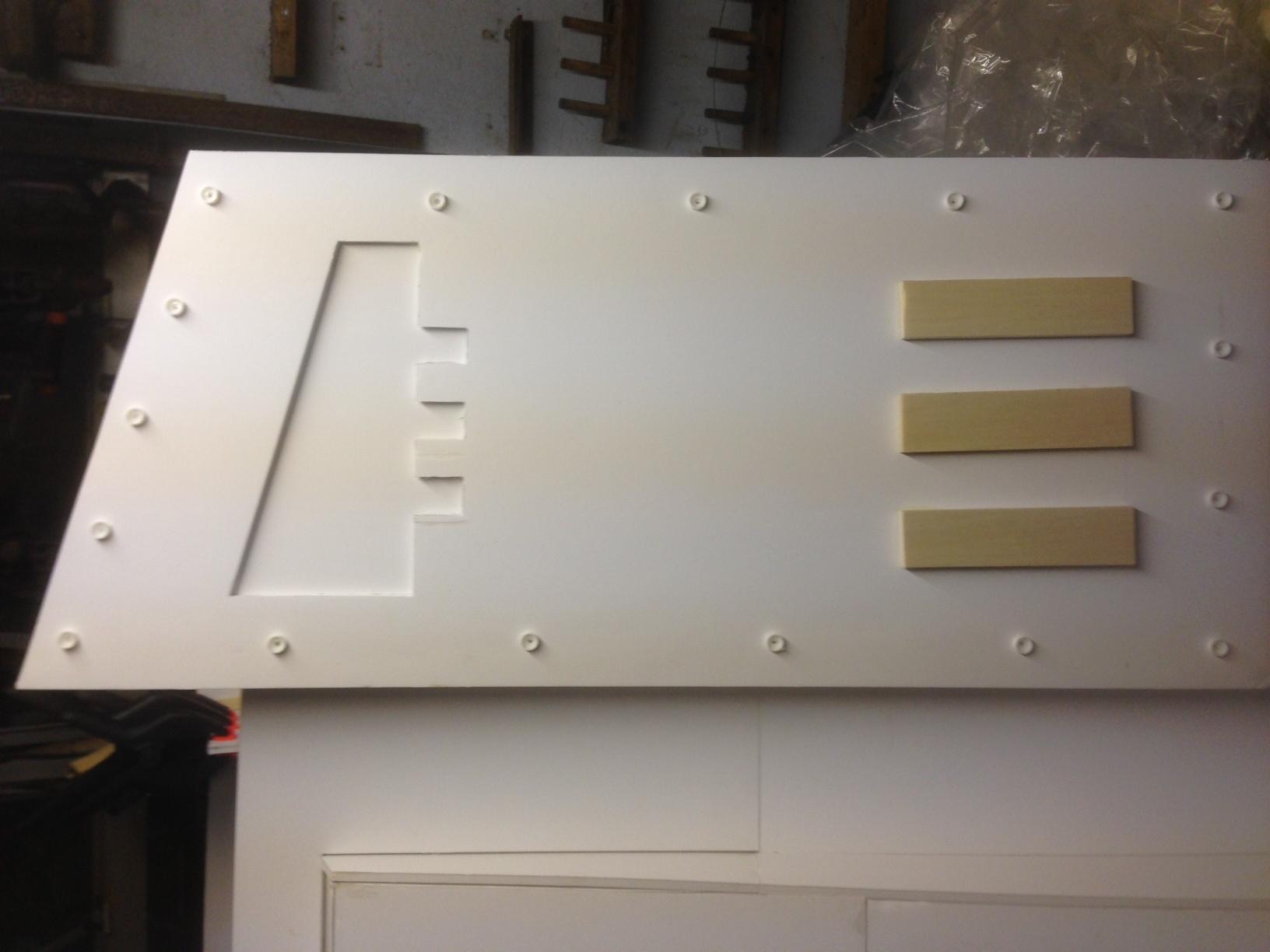 Missile launched side of main body, L.E.D light holes have been done. This will look like the bolts that the armoured plate is held on with