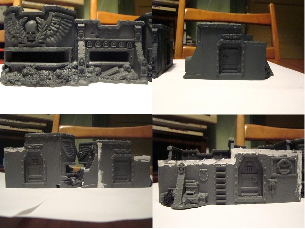 bunker, flocked and painted