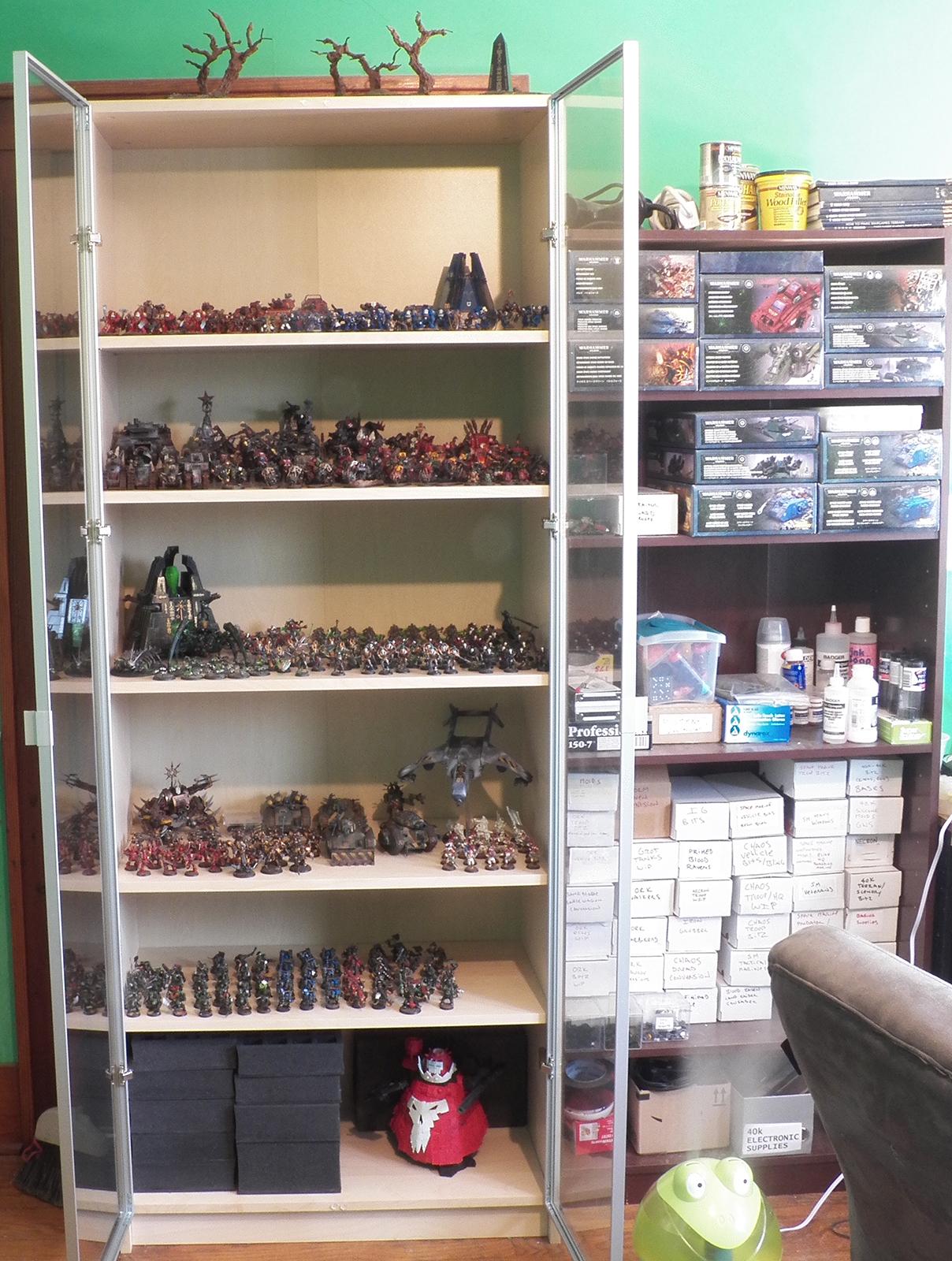 Army, Cabinent, Chaos, Collection, Display, Guard, Necrons, Orks, Space Marines