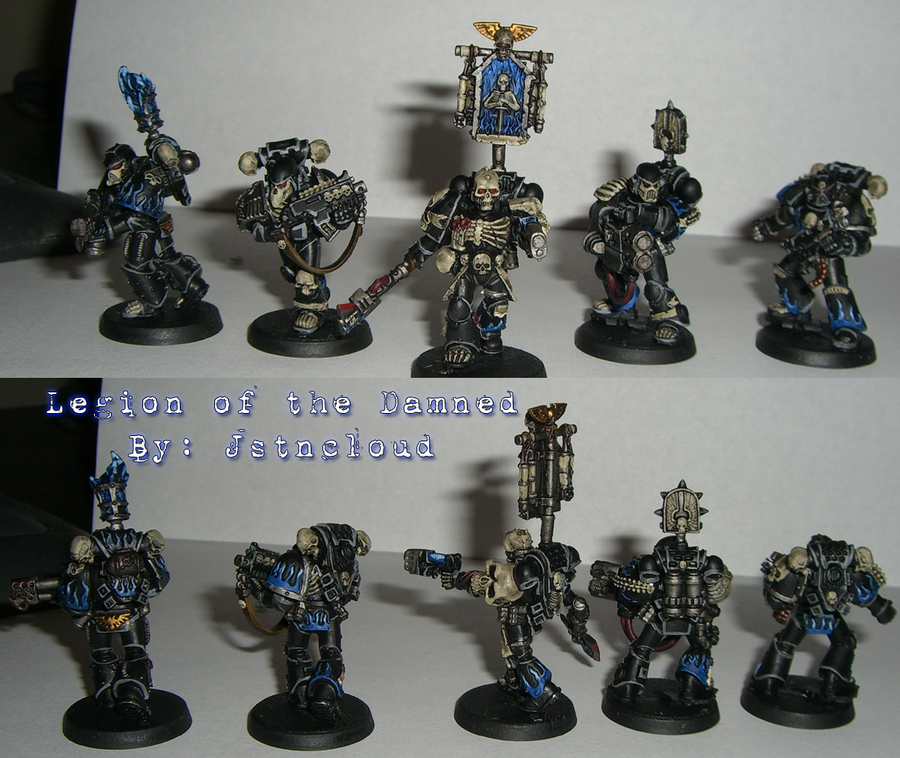 Blue Flames, Skull, Space Marine Legion Of The Damned, Space Marines