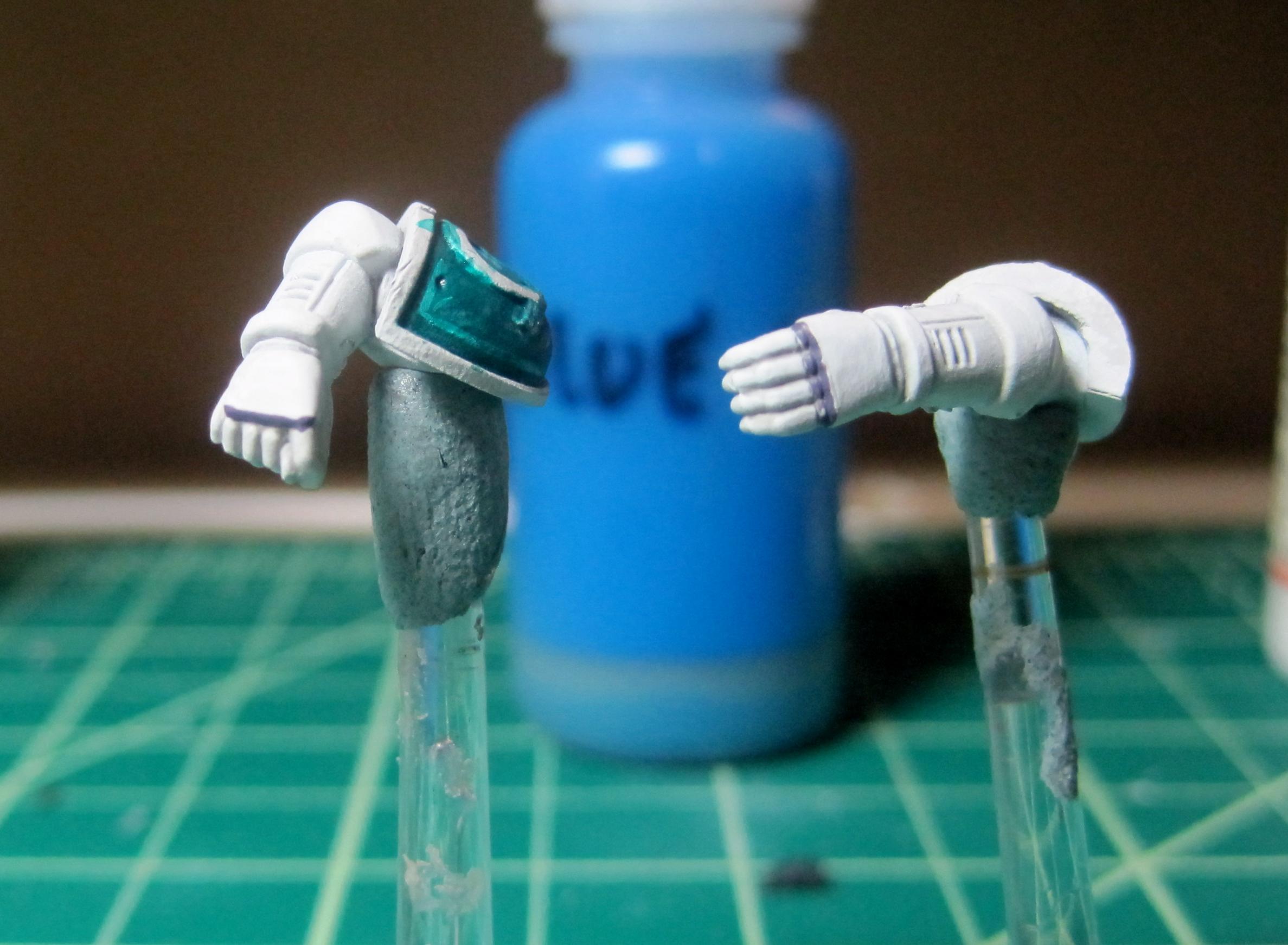 Test Model - White Base - Step 8 - Arms - Hormagaunt Purple