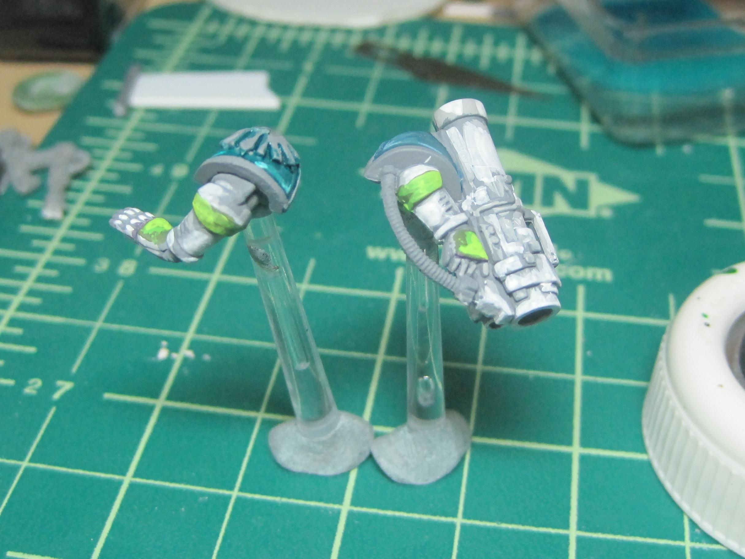 Test Model - Gray Base - Step 14 - Arms - Livery Green