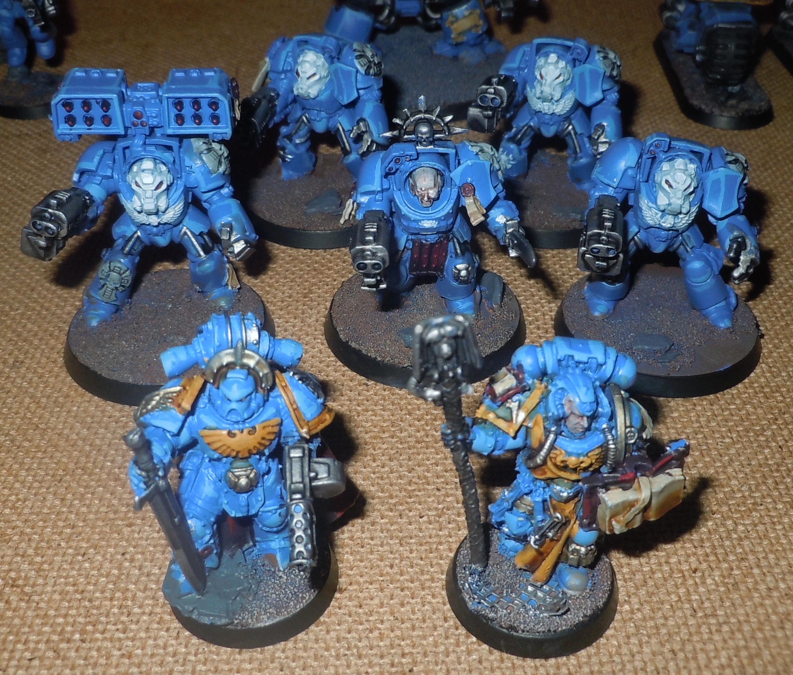 Captain, Librarian, Space Marines, Terminator Armor, Ultramarines