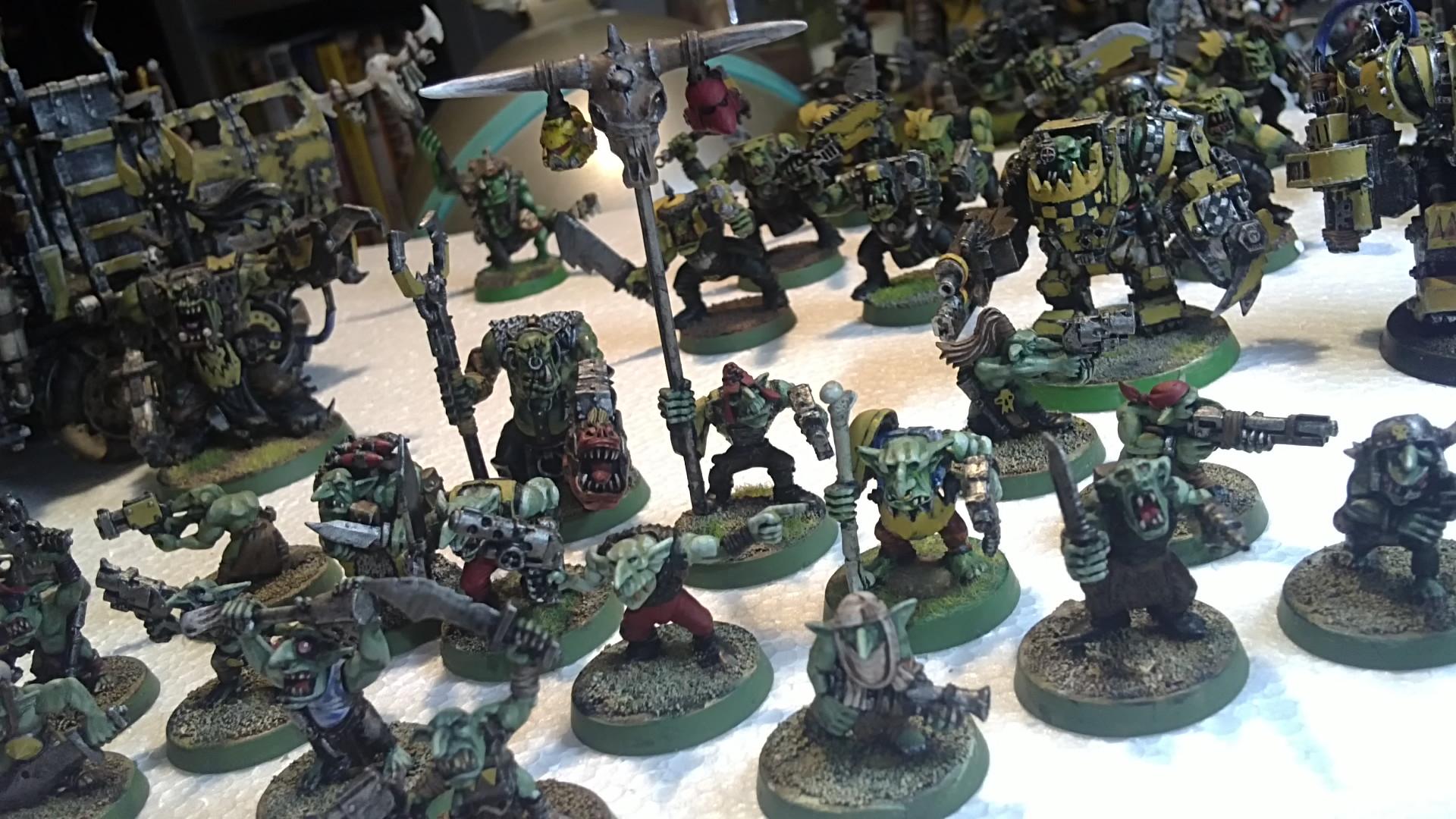 Gretchin, Grots, Mega Armor, Nob, Orks, Painted, Trukk, Waaagh!, Warboss