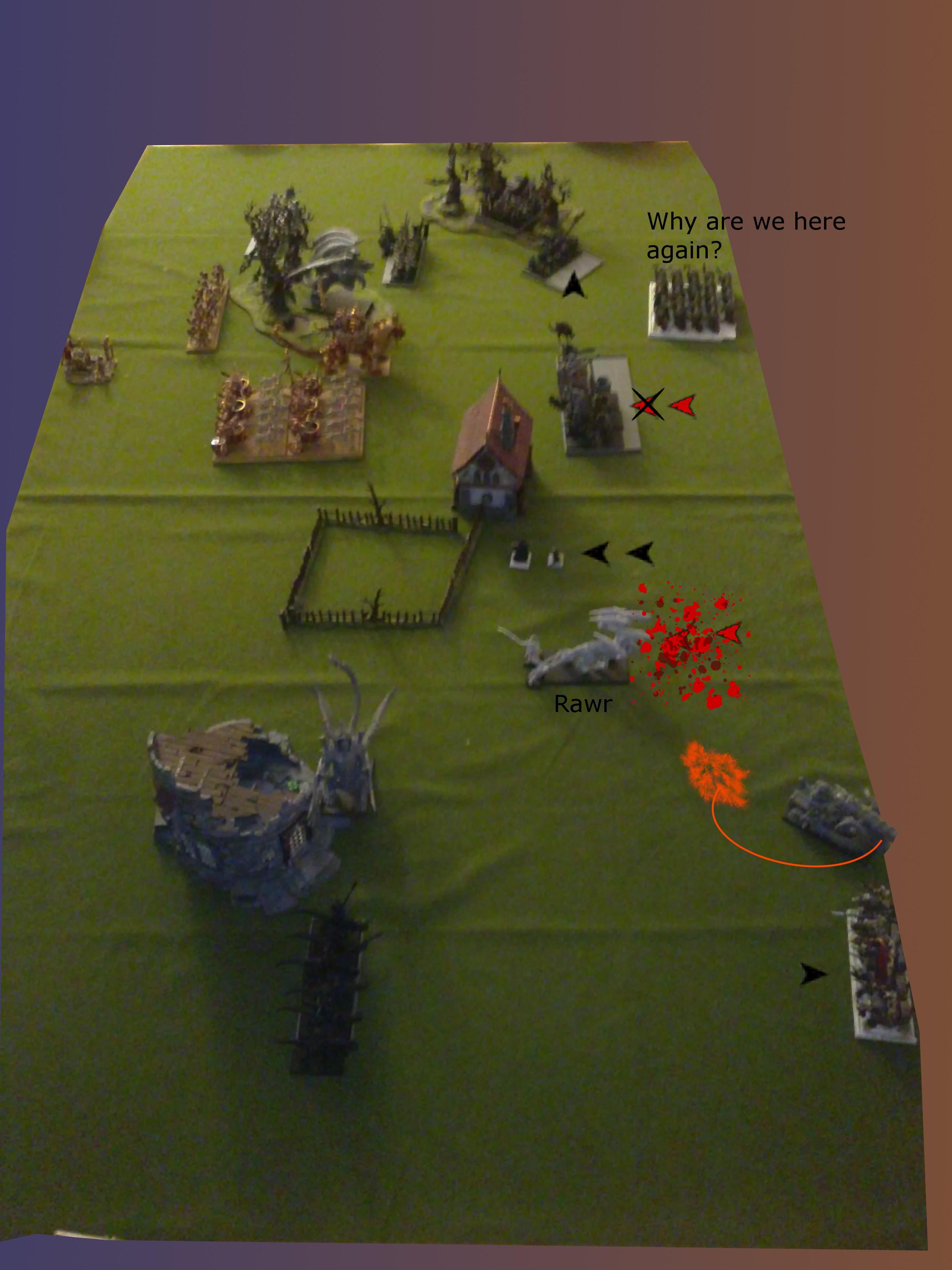 Battle Report, Dark Elves, Ogre Kingdoms, Tomb Kings, Warriors Of Chaos