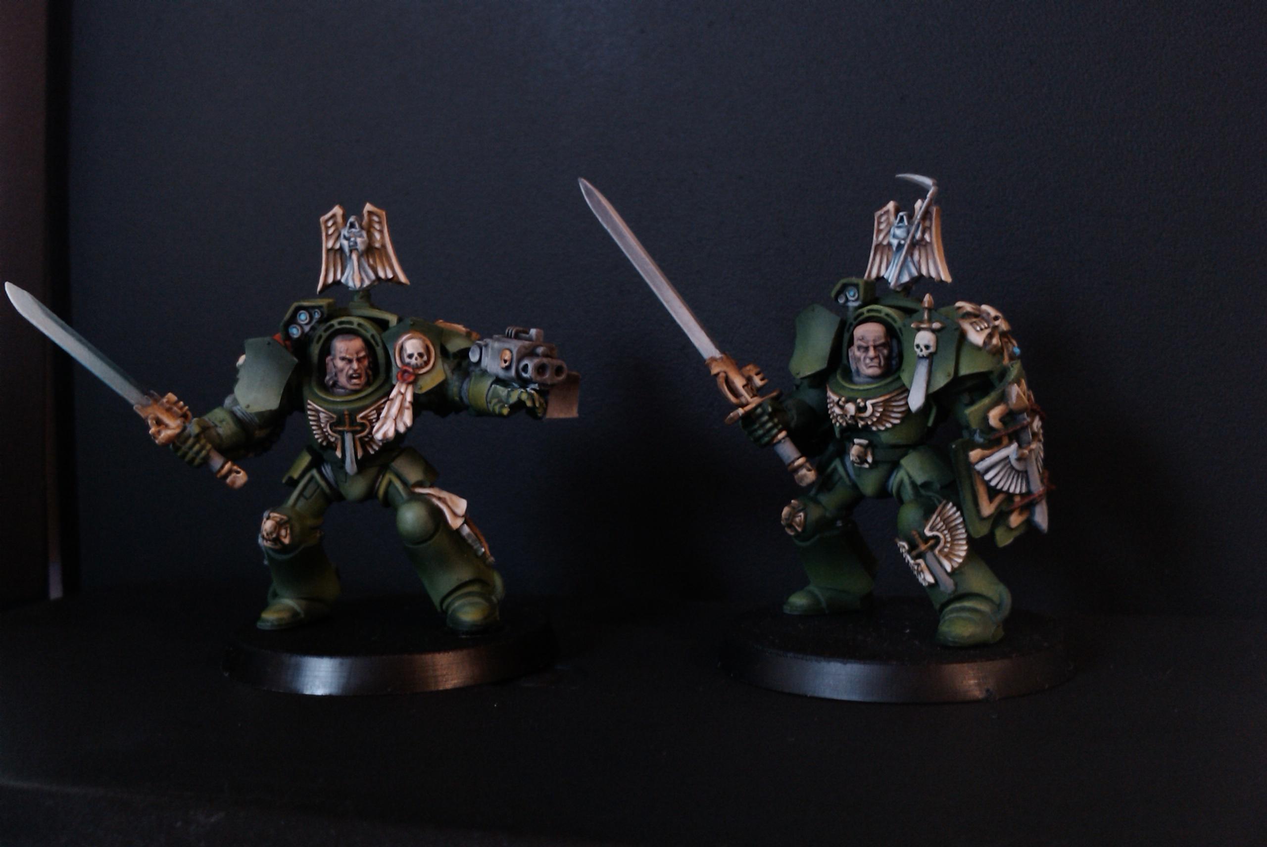 Dark Angels, Green Armour, Power Swords, Space Marines, Terminator Armor
