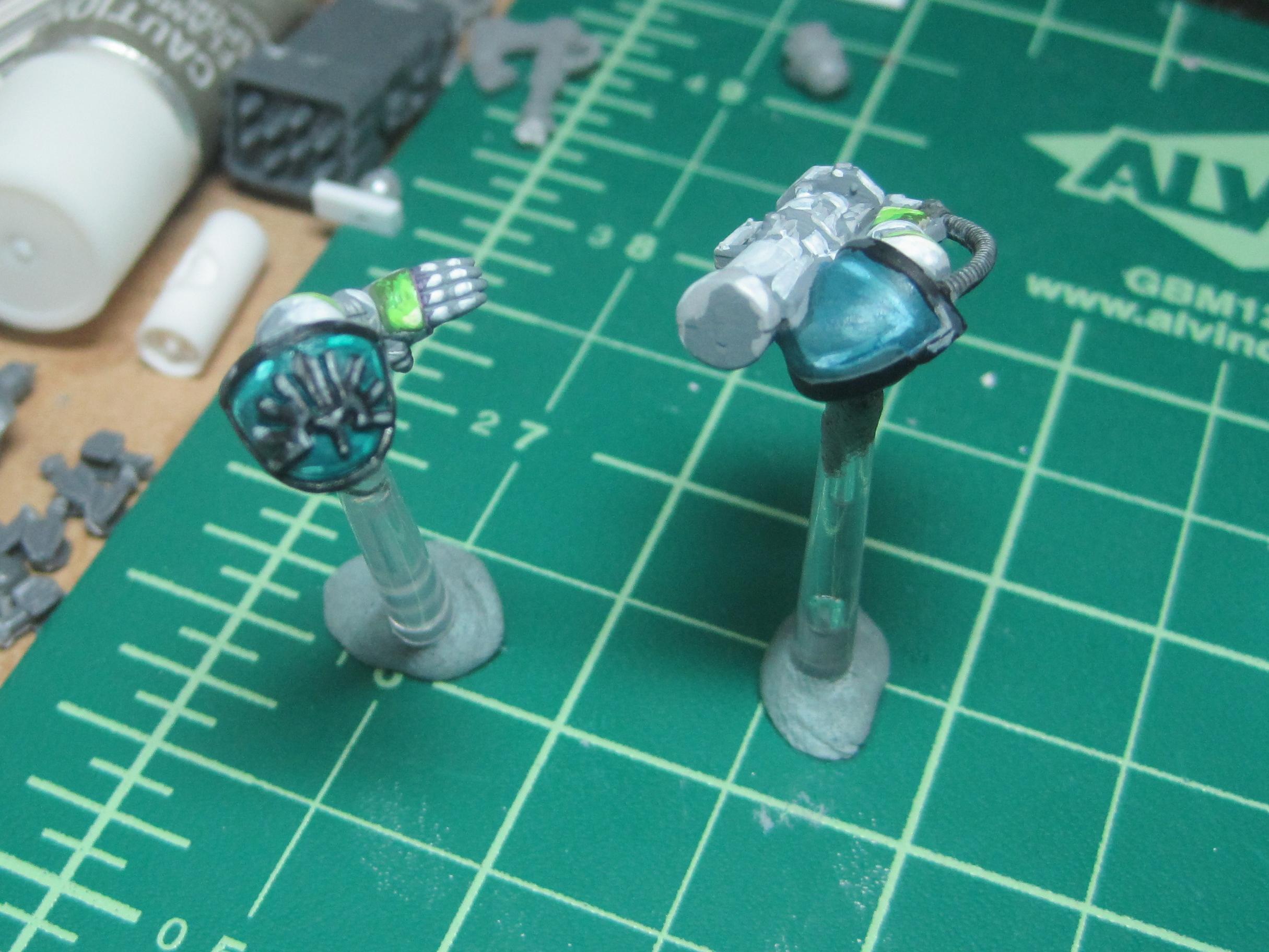 Test Model - Gray Base - Step 21 - Shoulder Pads - Black Wash