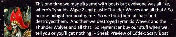 Dreadfleet, Humor, Signature