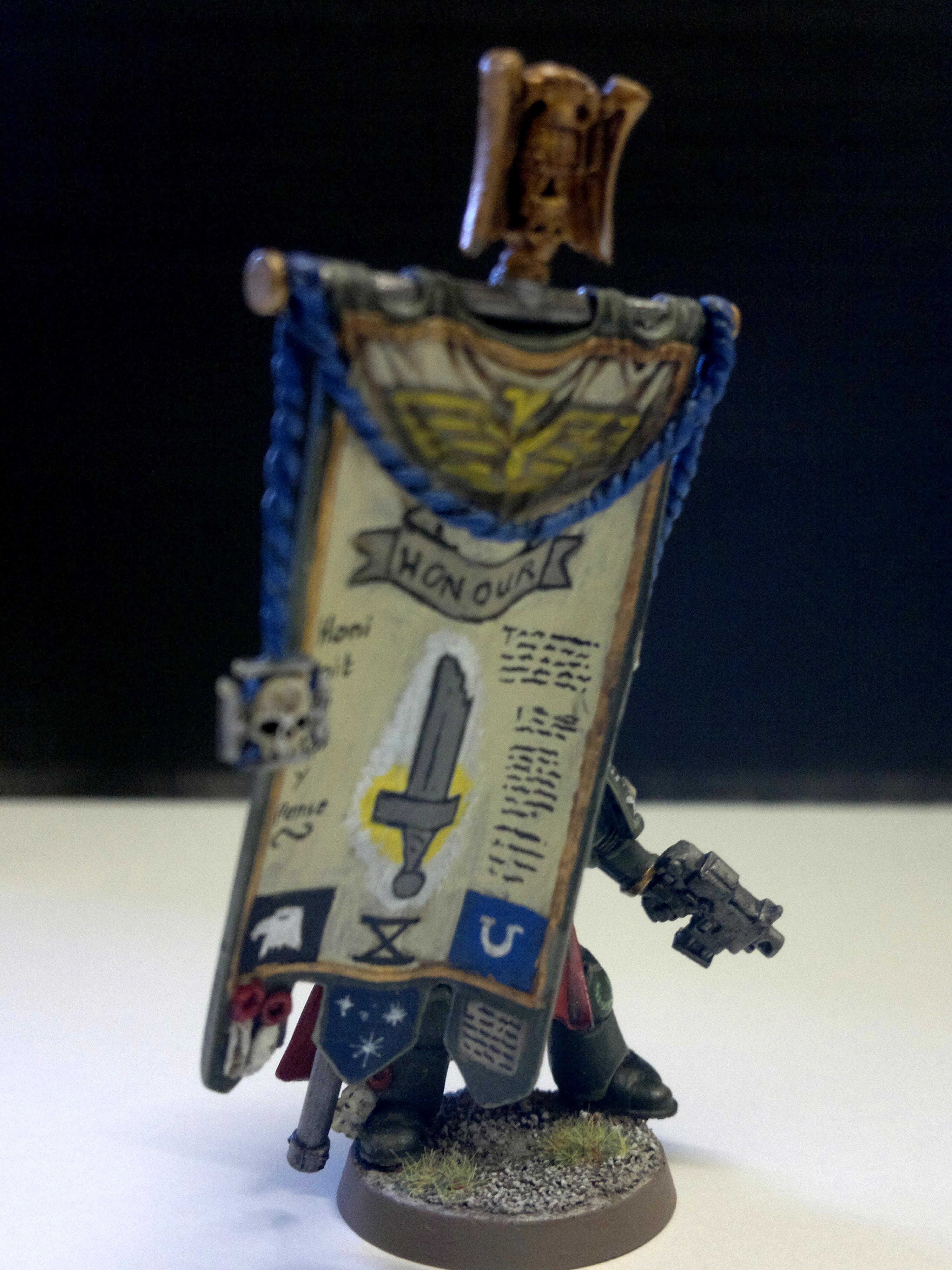 Banner, Bearer, Imperial, Space Marine. Hounour Gaurd, Standard, Warhammer 40,000