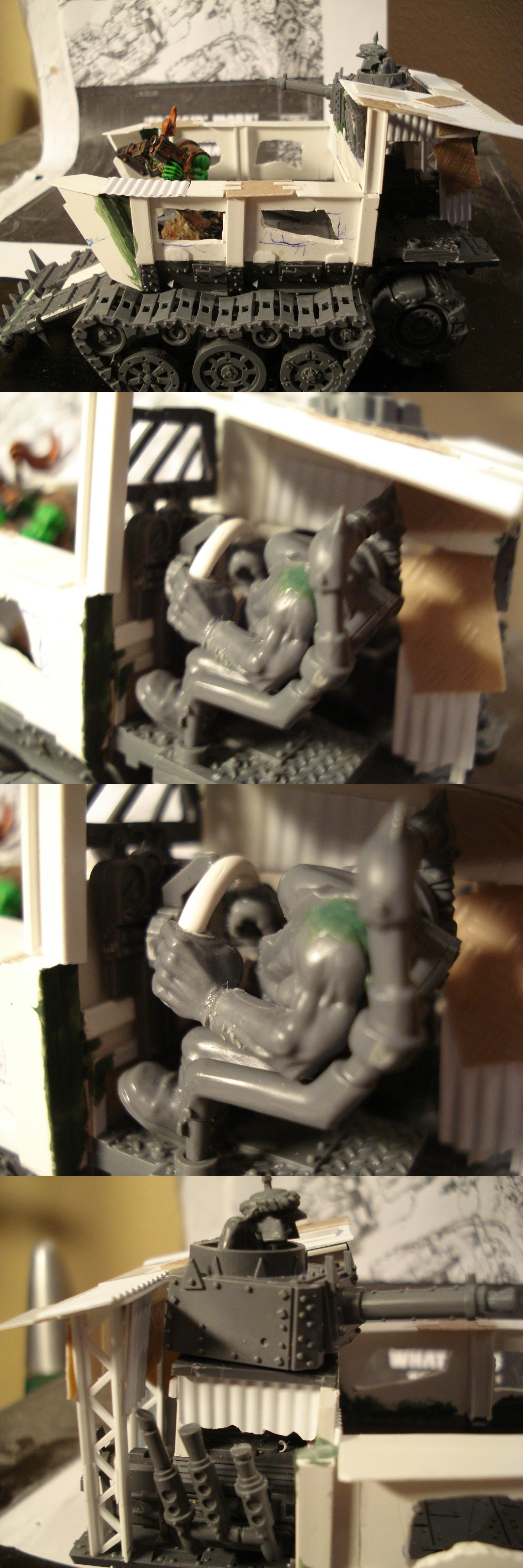Battlewagon, Conversion, Orks, Plasticard