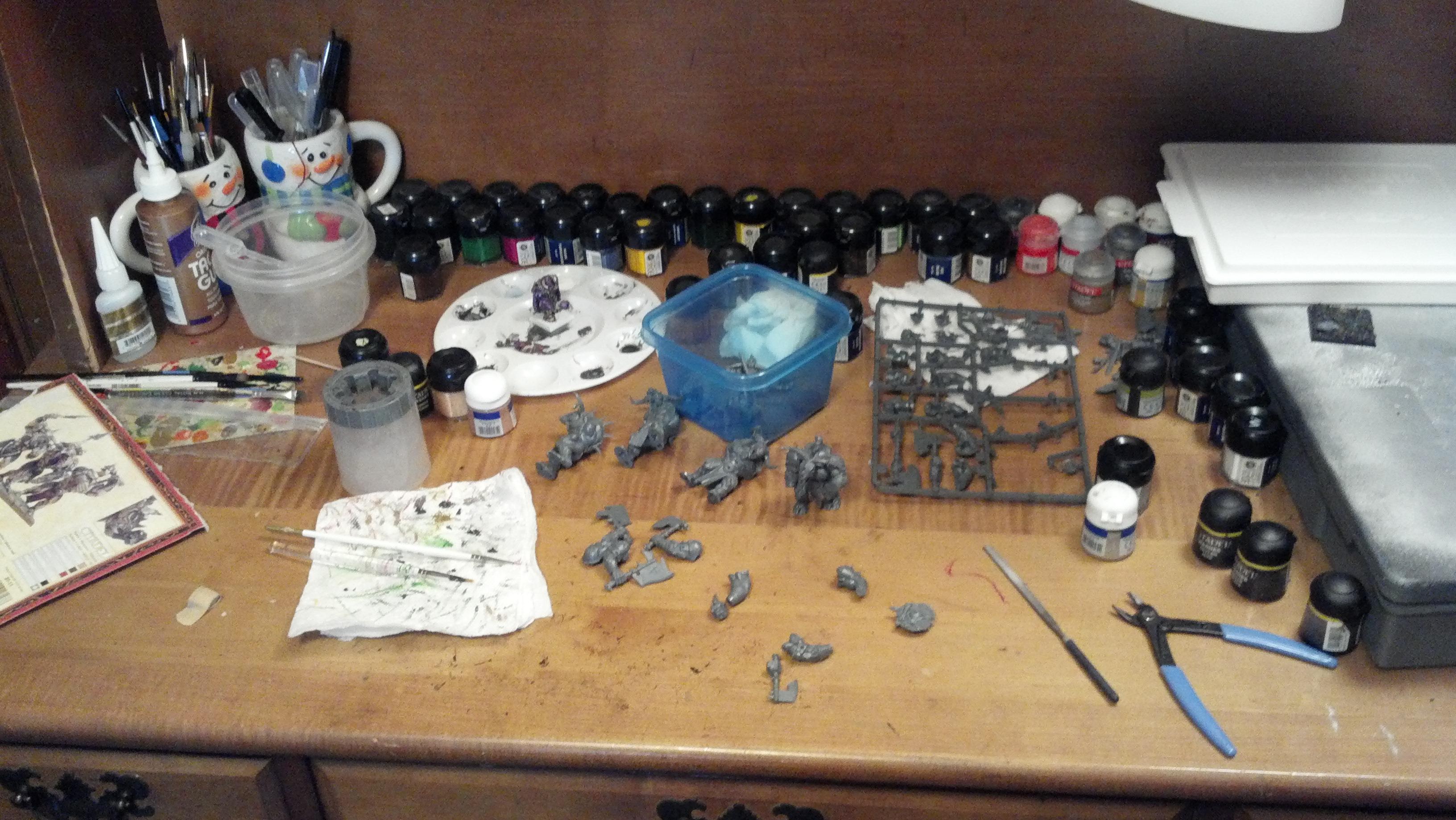 Painting station a little disorderly!