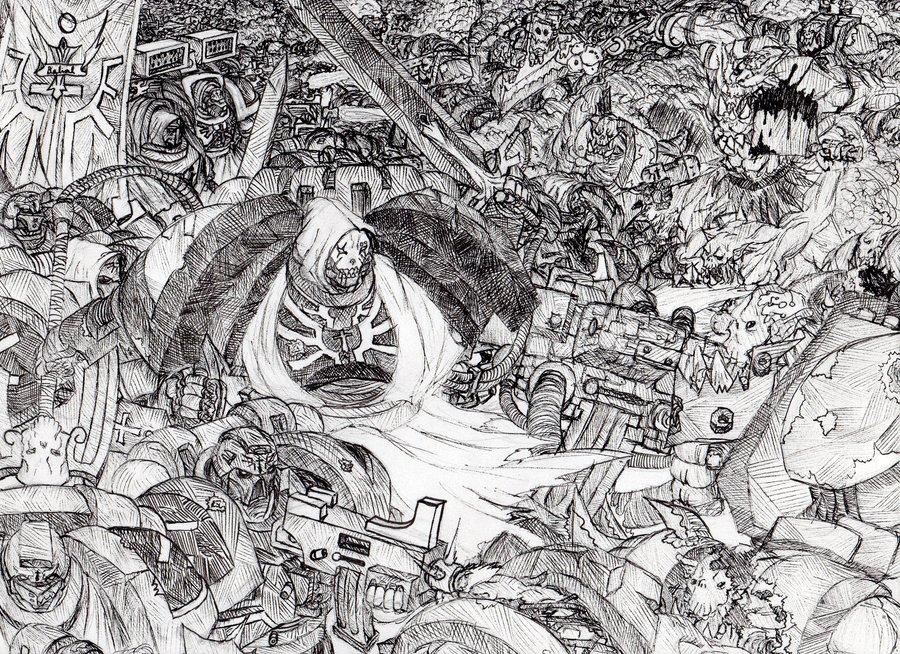 Warhammer 40k Orks Dark Angels Space Marines