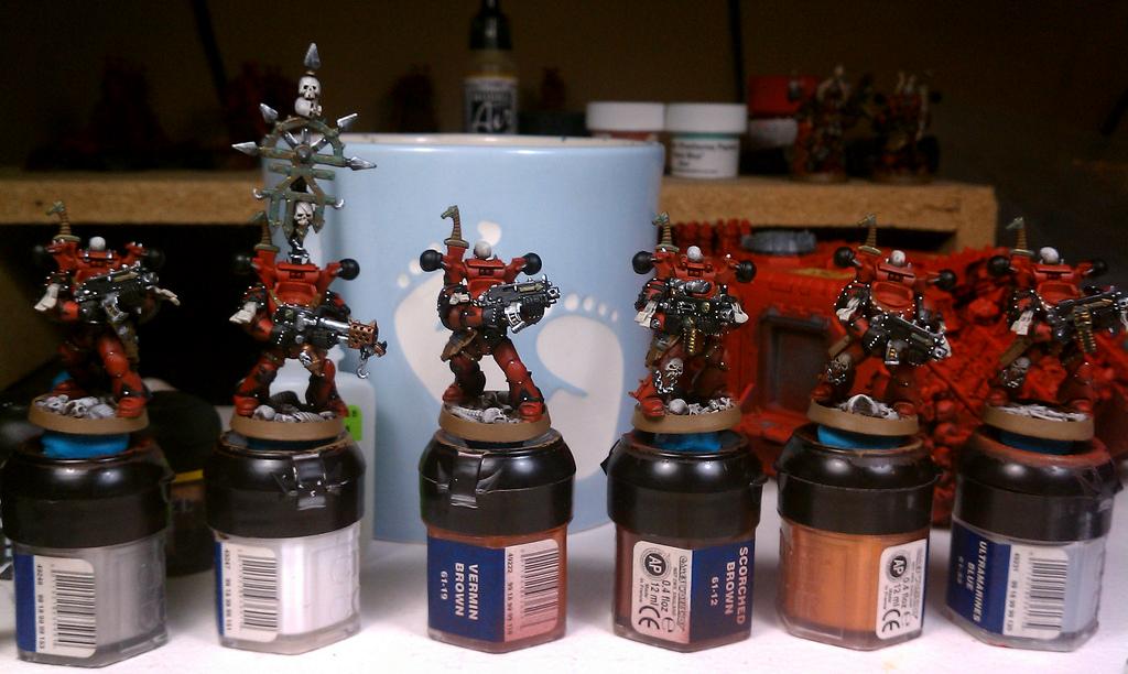 Chaos Space Marines, Games Workshop, Red, Warhammer 40,000, Work In Progress