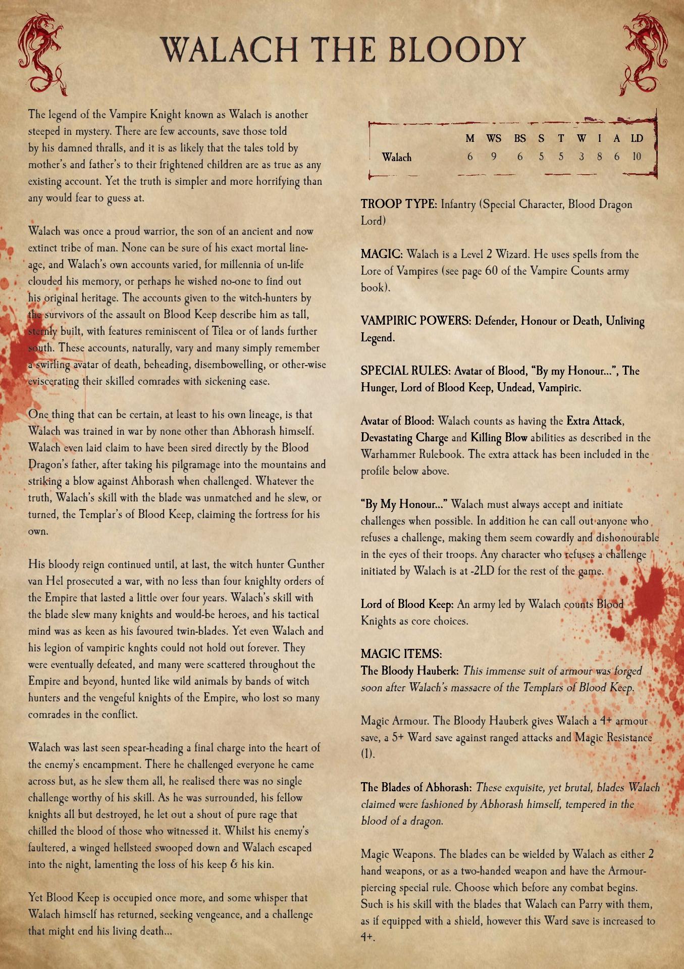 Blood Dragons, Undead, Vampire Counts