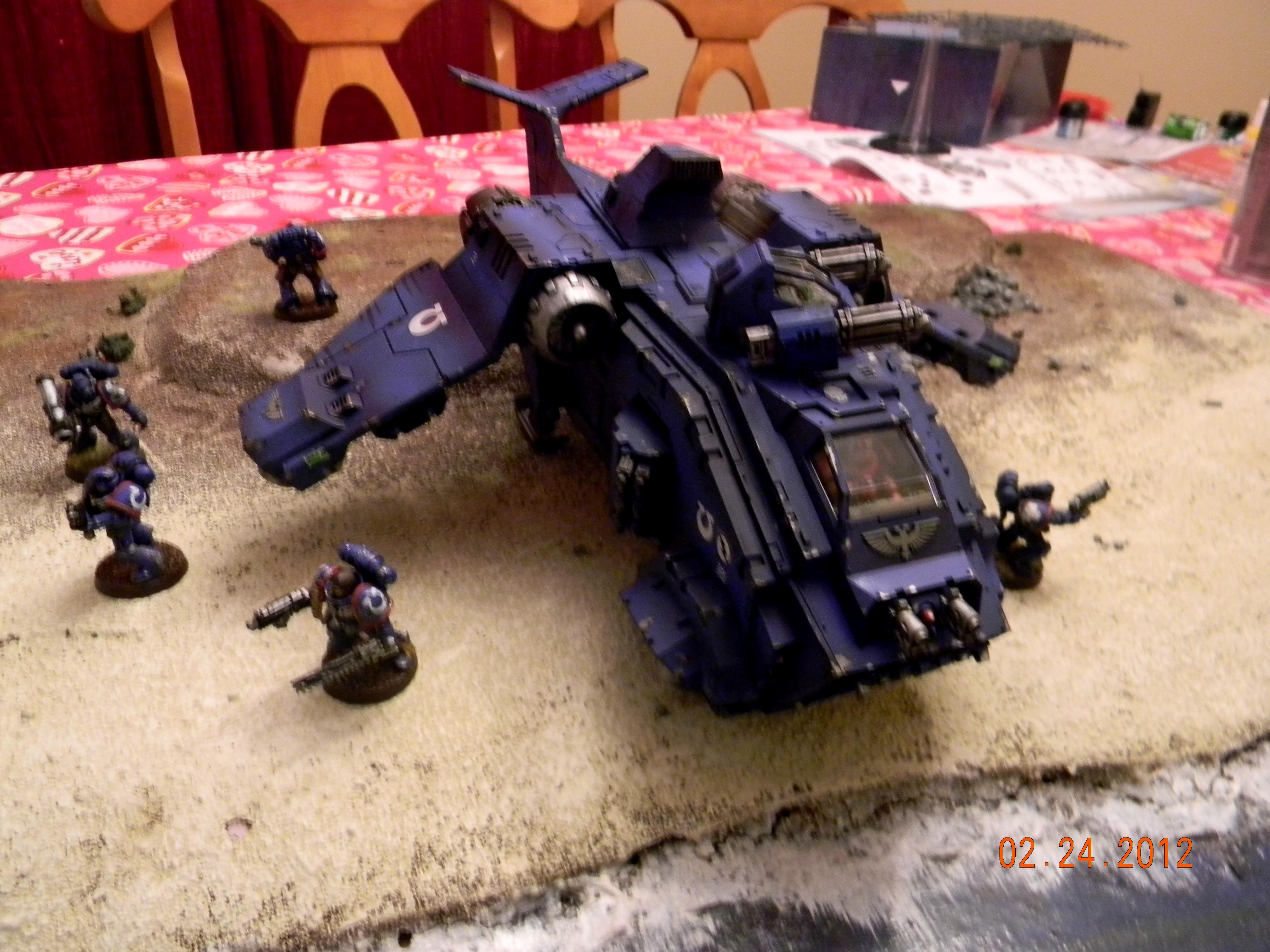 Flyer, Gunship, Space Marines, Stormraven, Ultramarines, Warhammer 40,000