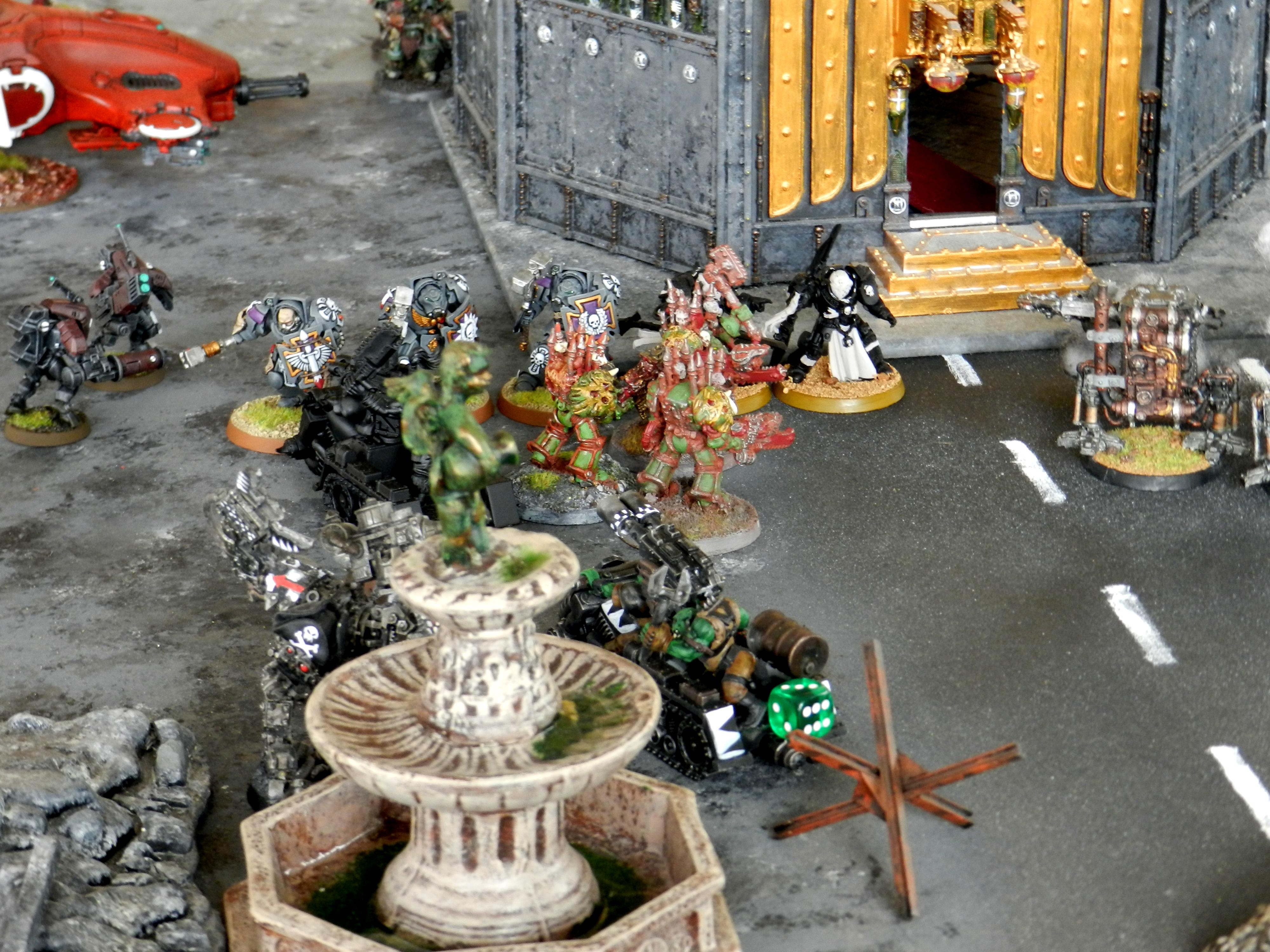Megabattle, Nurgle, Orks, Space Marines, Tau
