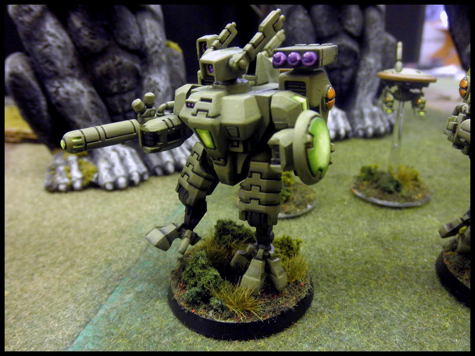 Crisis Battlesuit, Drone, Fire Warriors, Green, Tau, Warhammer 40,000, Warhammer Fantasy