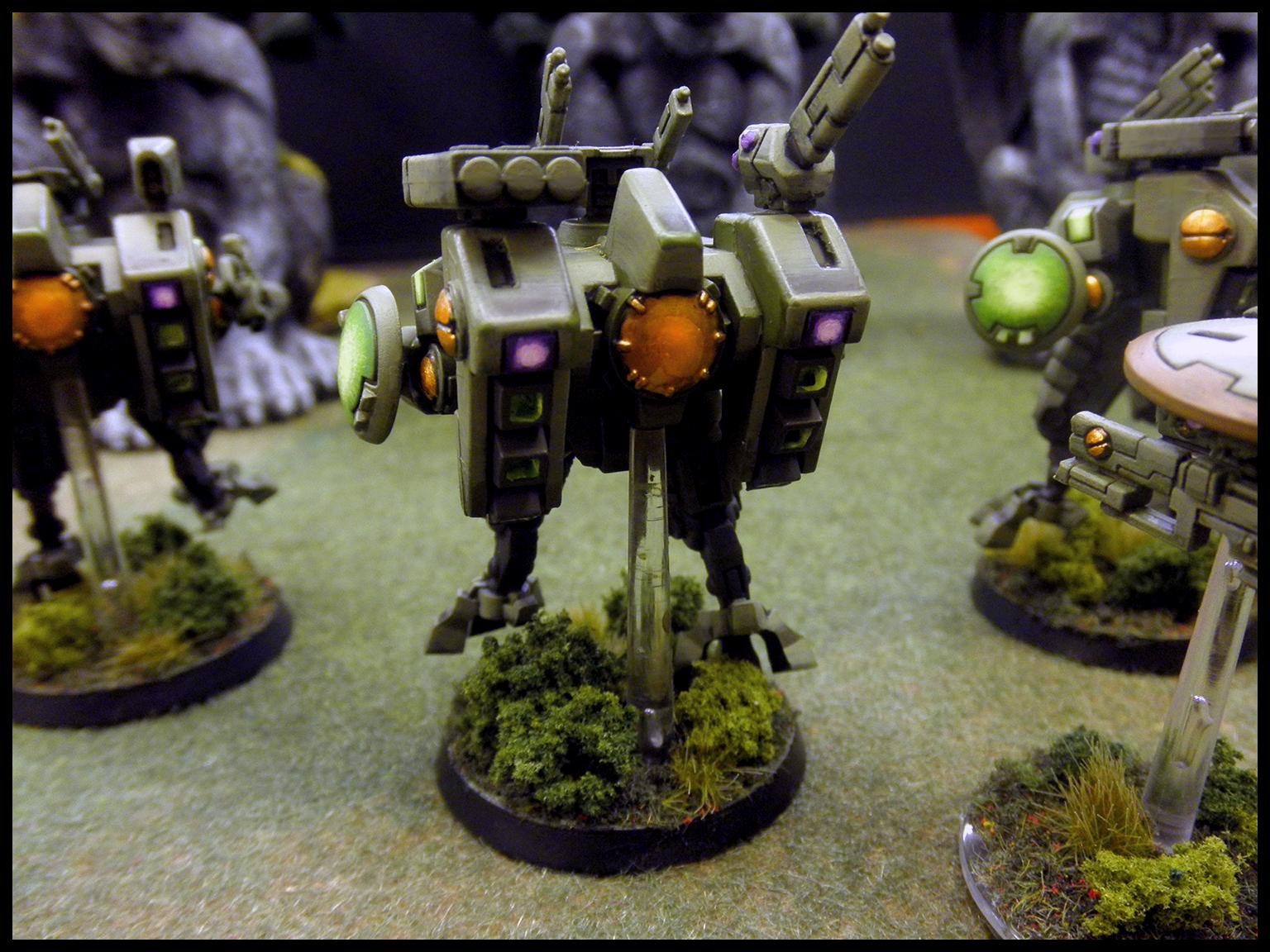 Crisis Battlesuit, Drone, Fire Warriors, Green, Tau, Warhammer 40,000, Warhammer Fantasy
