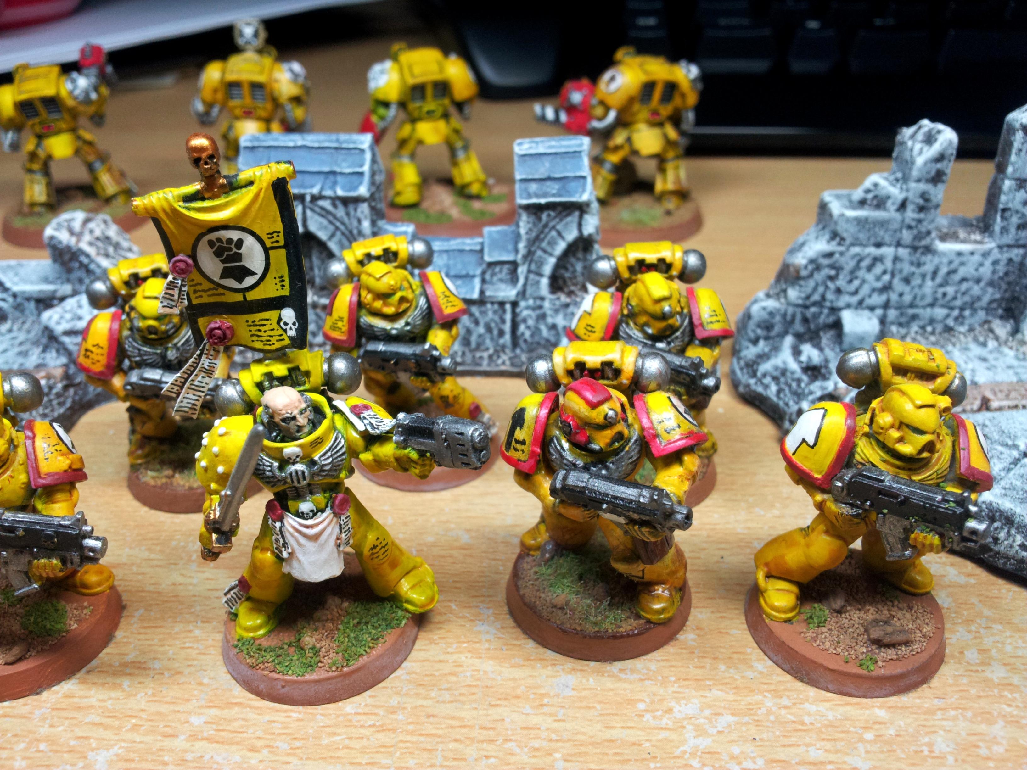 Imperial Fists, IF Ten man Tactical with PC and Melta. 
