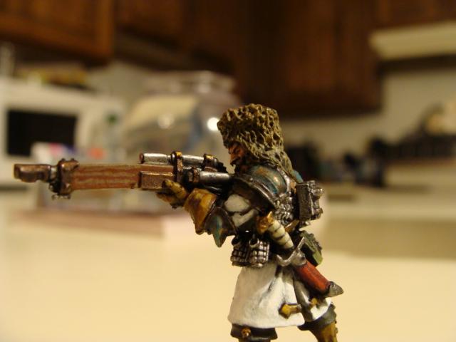 Trying to do wood grain on all the guns. The detail work on these models is intense