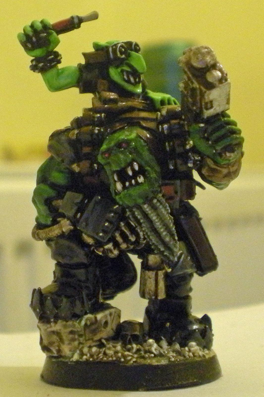 Day 1 - Monday. Orkbeard, complete with beard! Converted from a Ork Kommando Nob, simple head and arm swap