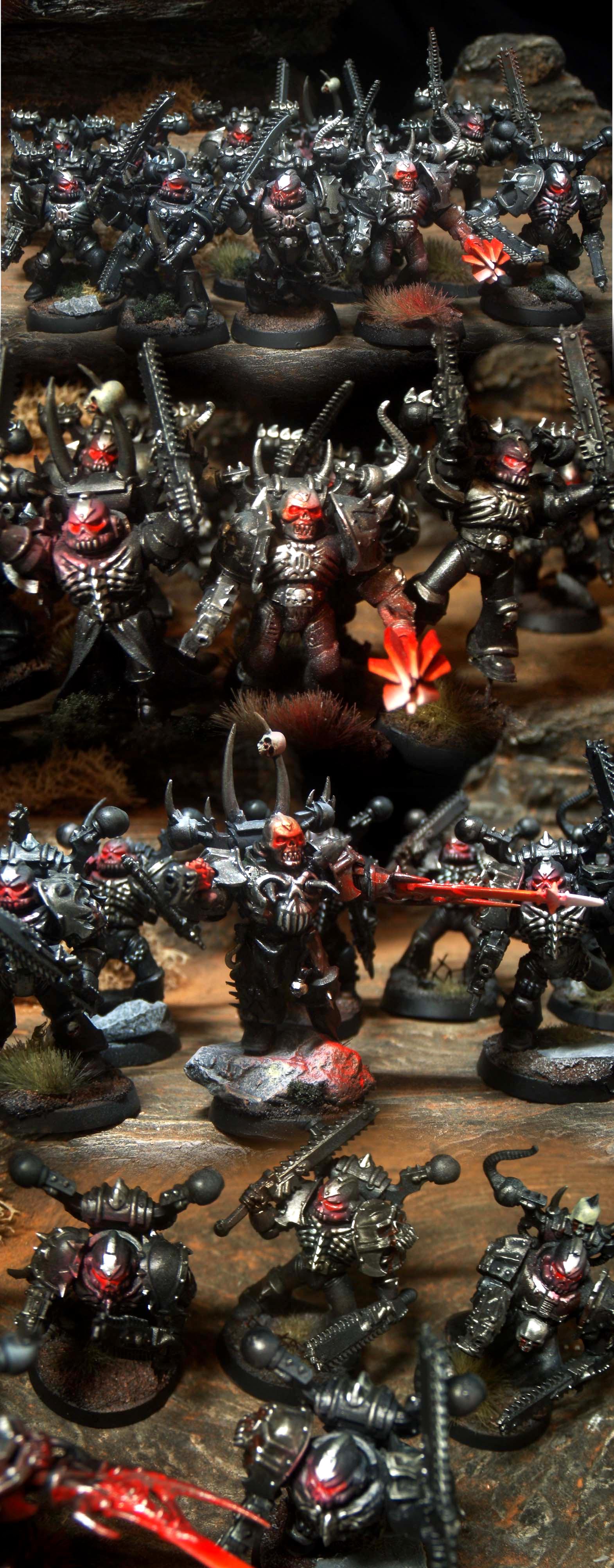 Berserkers, Black Legion, Chaos, Chaos Space Marines, Conversion, Object Source Lighting