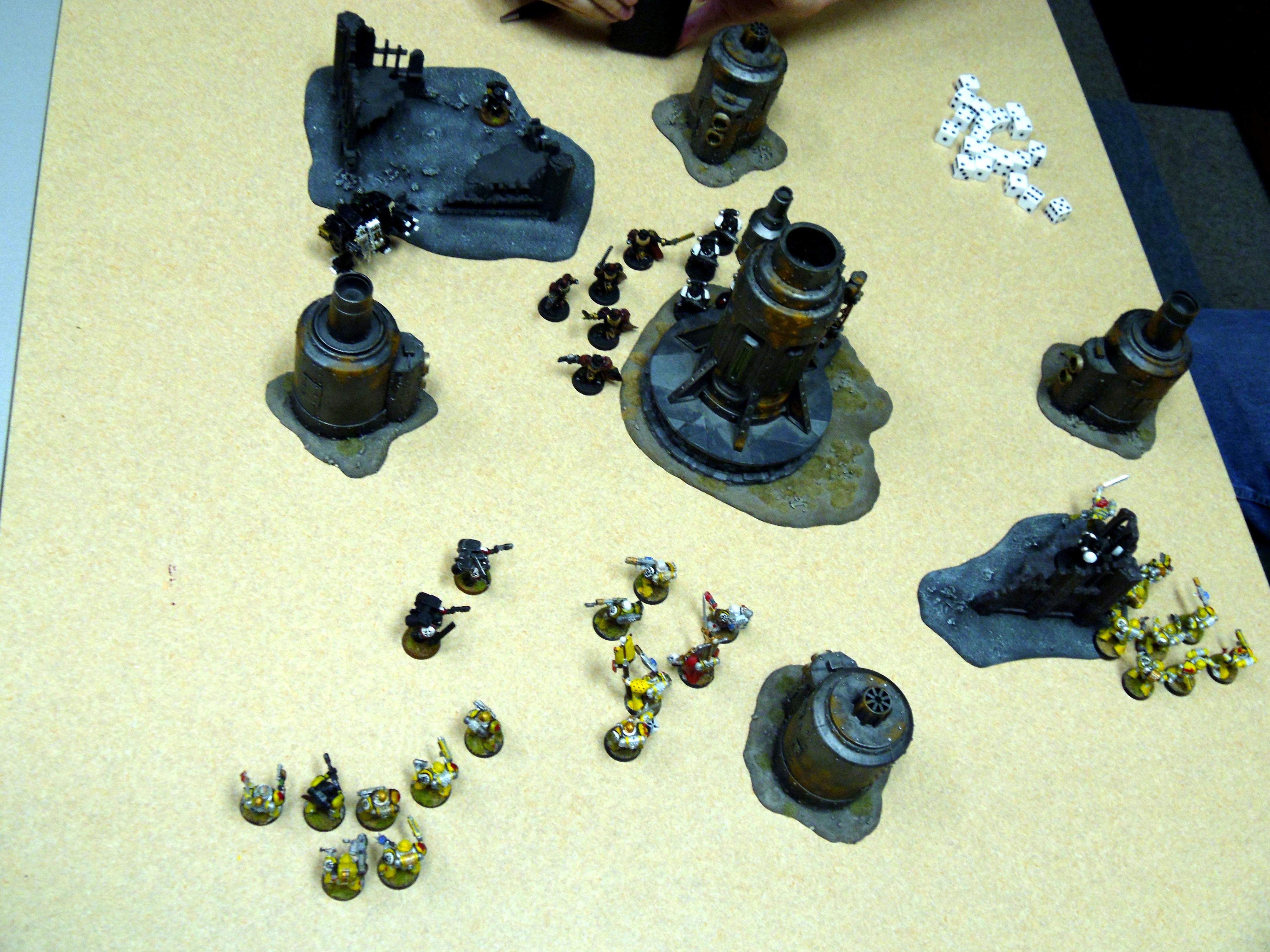 Battle Report, Black Templars, Imperial Fists, Lots Of Models, Space Marines, Terrain, Warhammer 40,000, Yellow