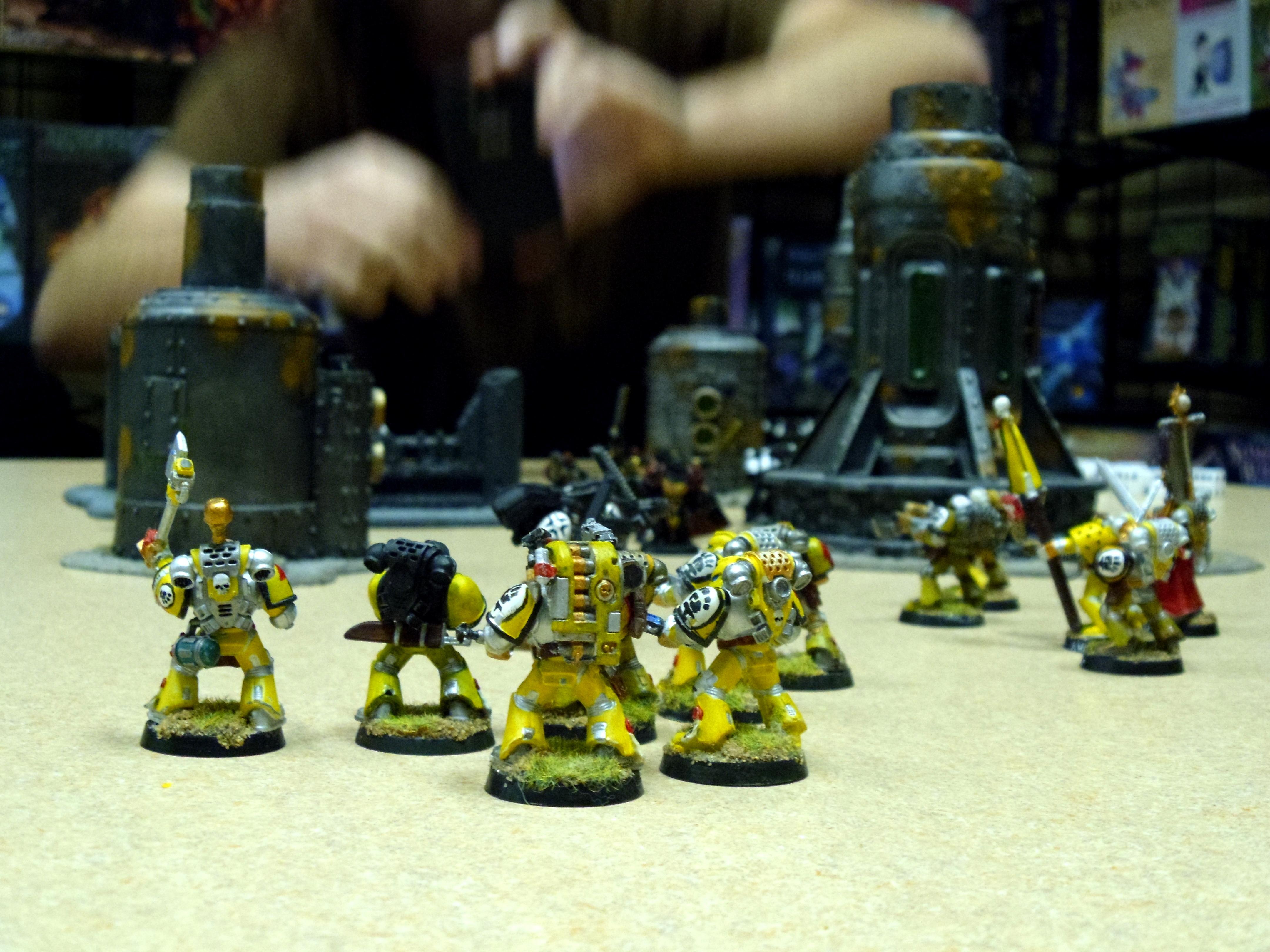 Battle Report, Black Templars, Imperial Fists, Lots Of Models, Space Marines, Terrain, Warhammer 40,000, Yellow