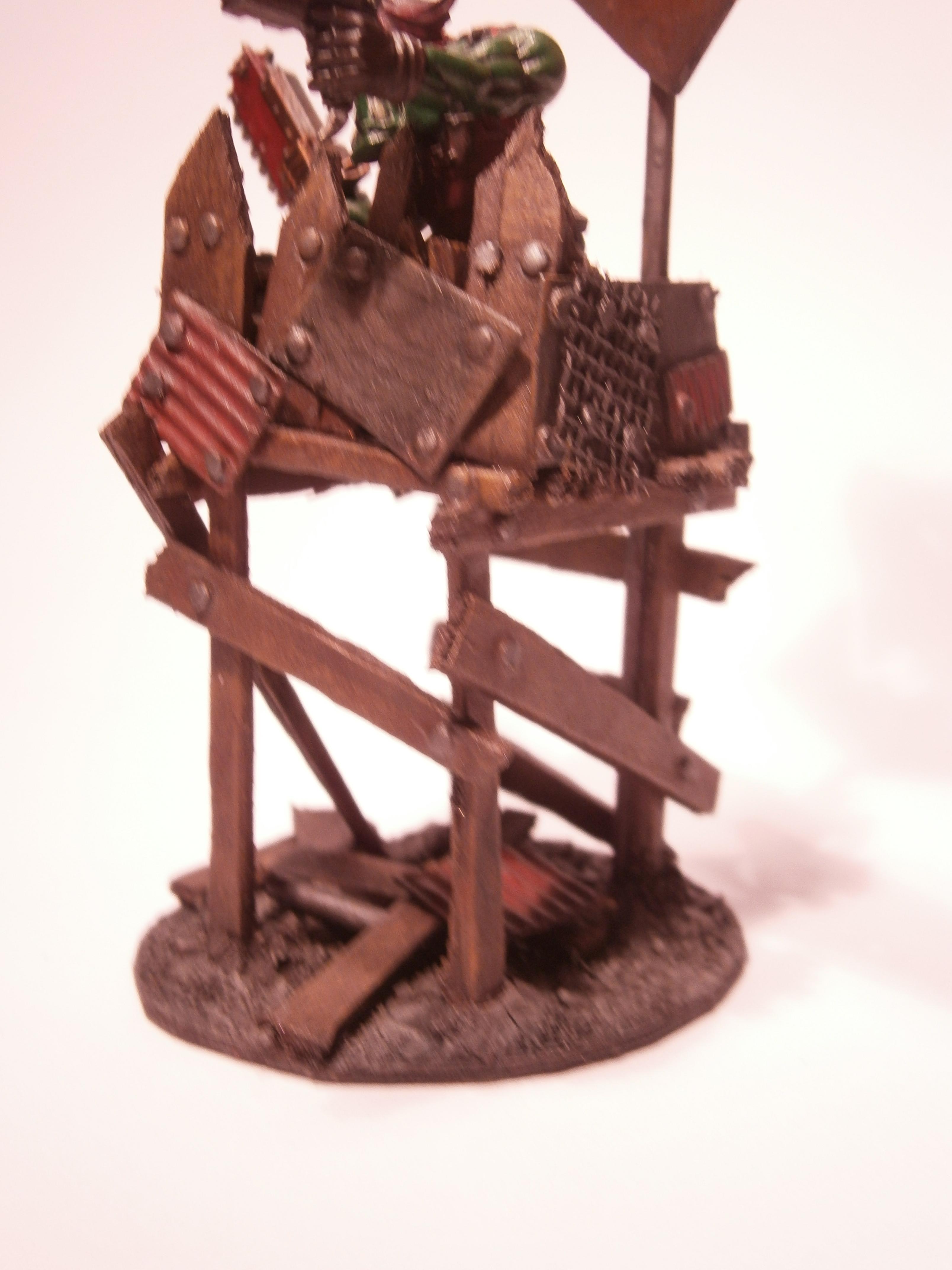 Banner, Buildings, Orks, Orky, Scratch Build, Terrain, Waaaagh, Warhammer 40,000, Watch Tower, Wooden