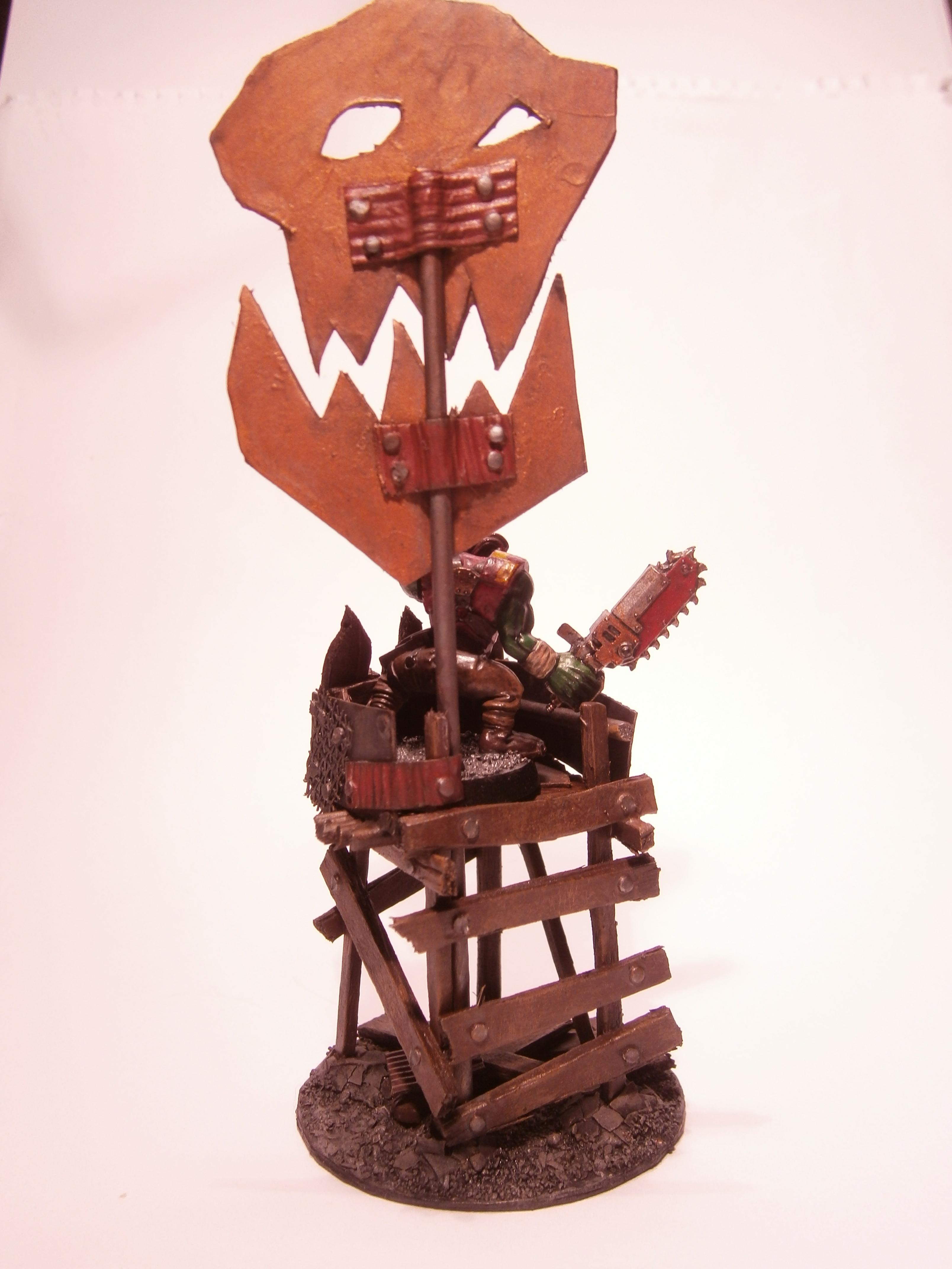Banner, Buildings, Orks, Orky, Scratch Build, Terrain, Waaaagh, Warhammer 40,000, Watch Tower, Wooden