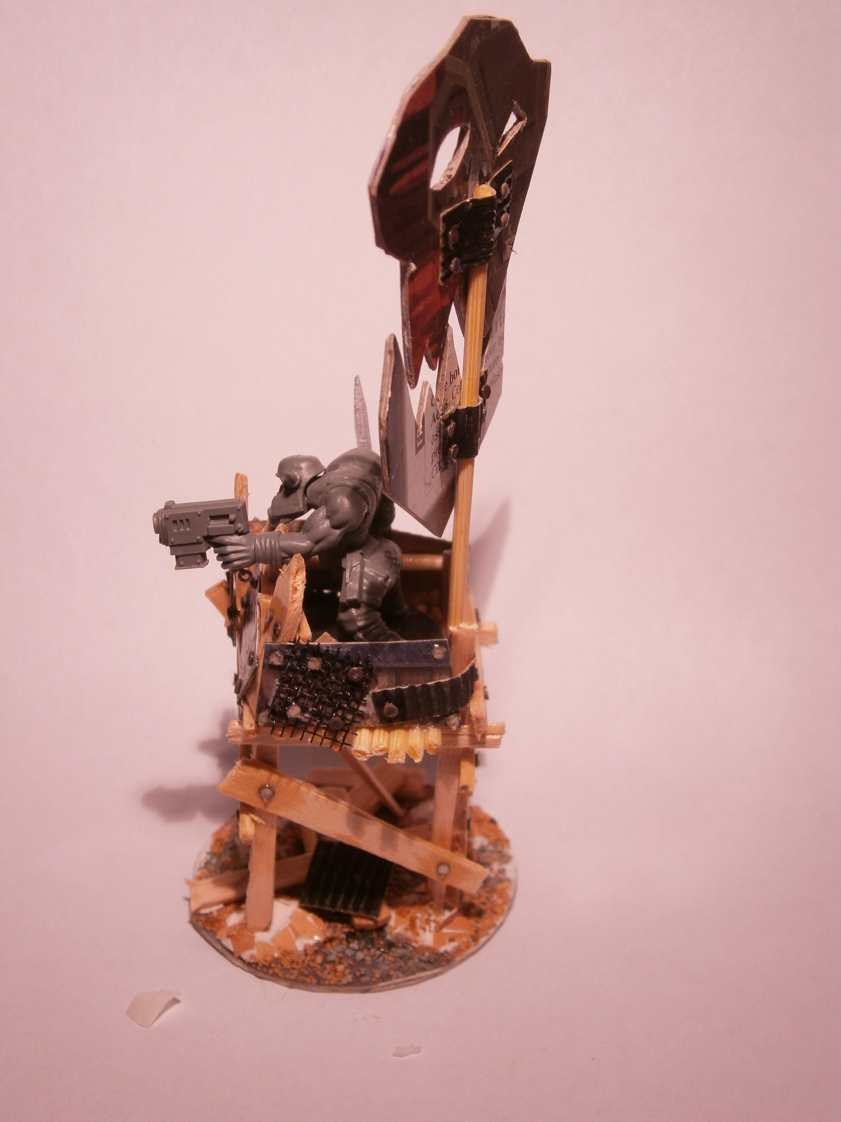 Banner, Buildings, Orks, Orky, Scratch Build, Terrain, Waaaagh, Warhammer 40,000, Watch Tower, Wooden, Work In Progress