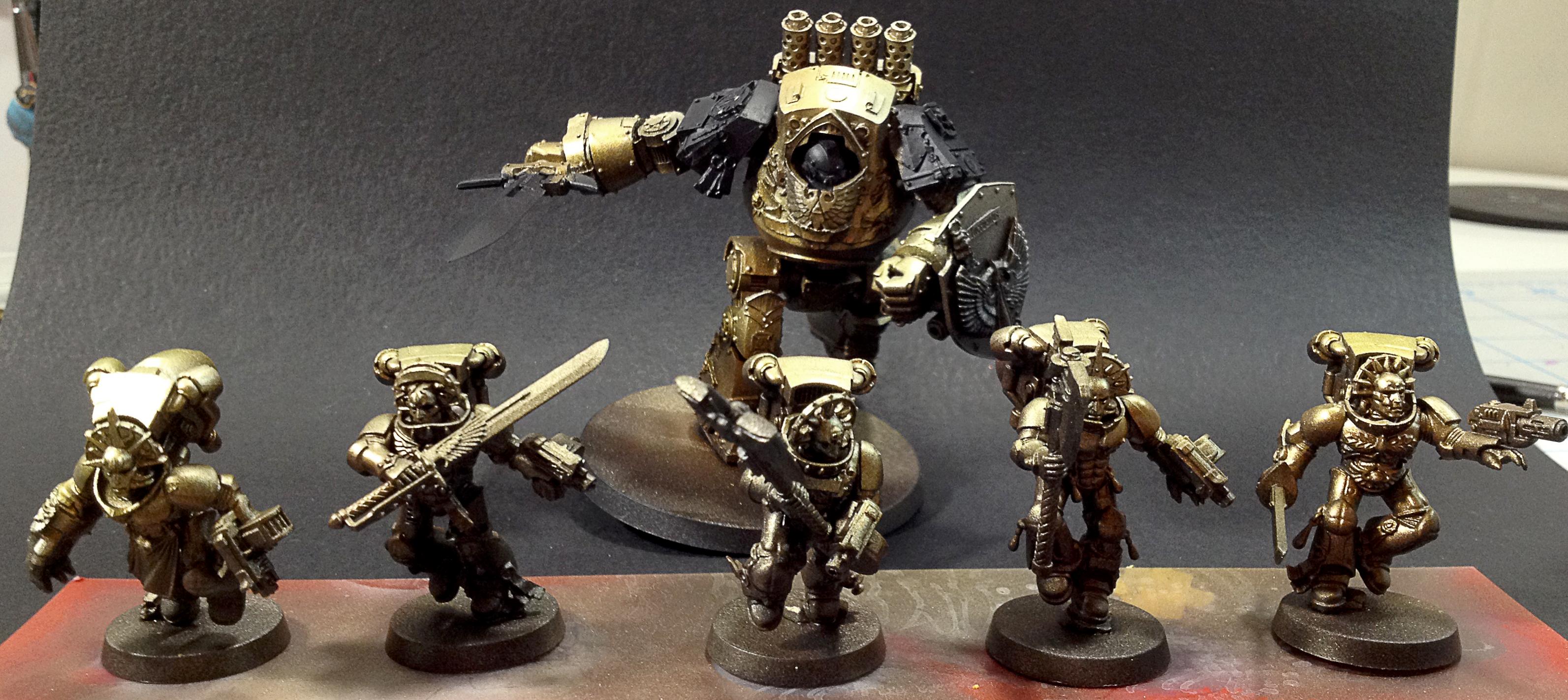 sword and shield contemptor started, zenithal gold, not showing up super well on iphone camera lol, with friends