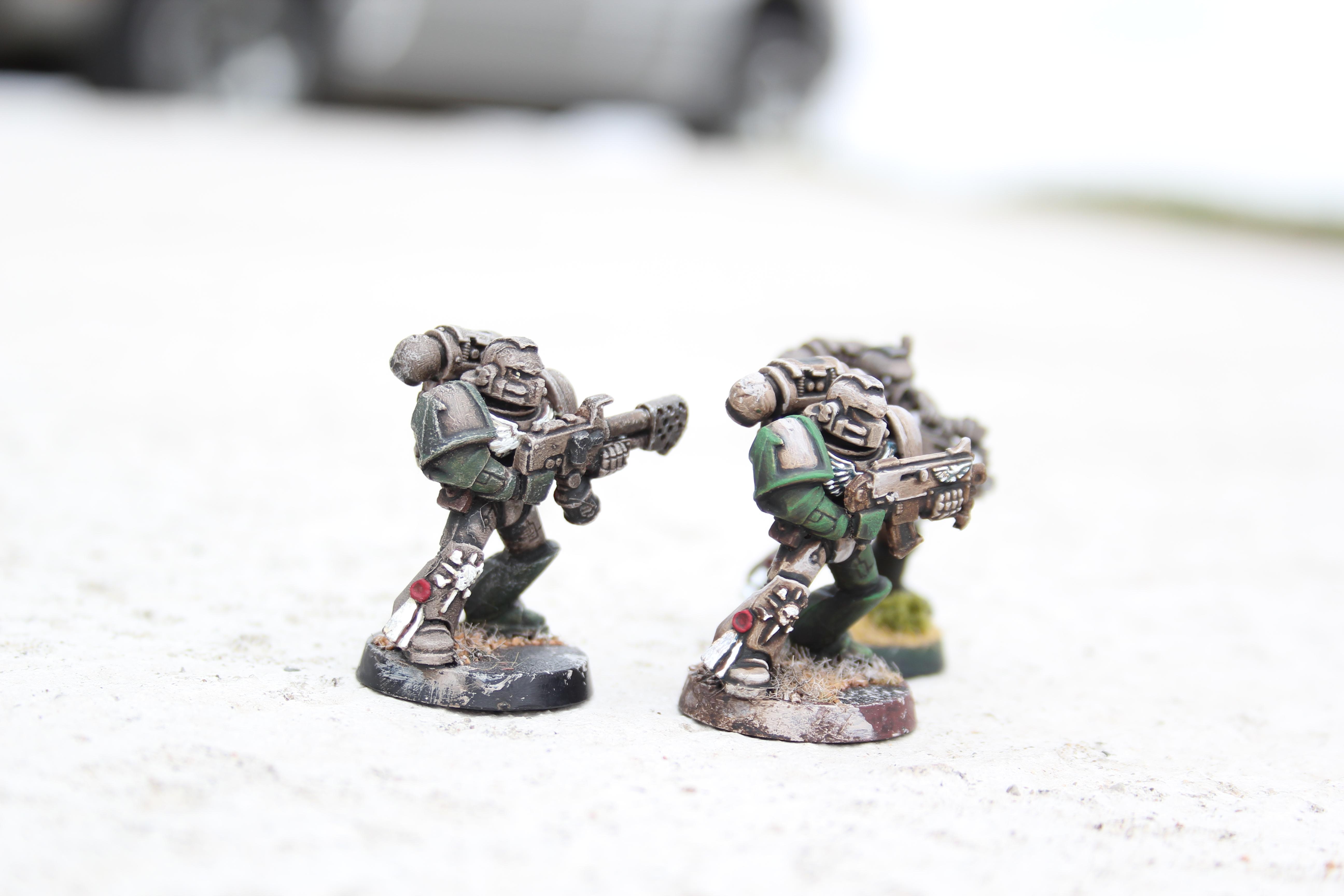 Gray, Green, Highlights, Space Marines, Test Scheme, Vanilla
